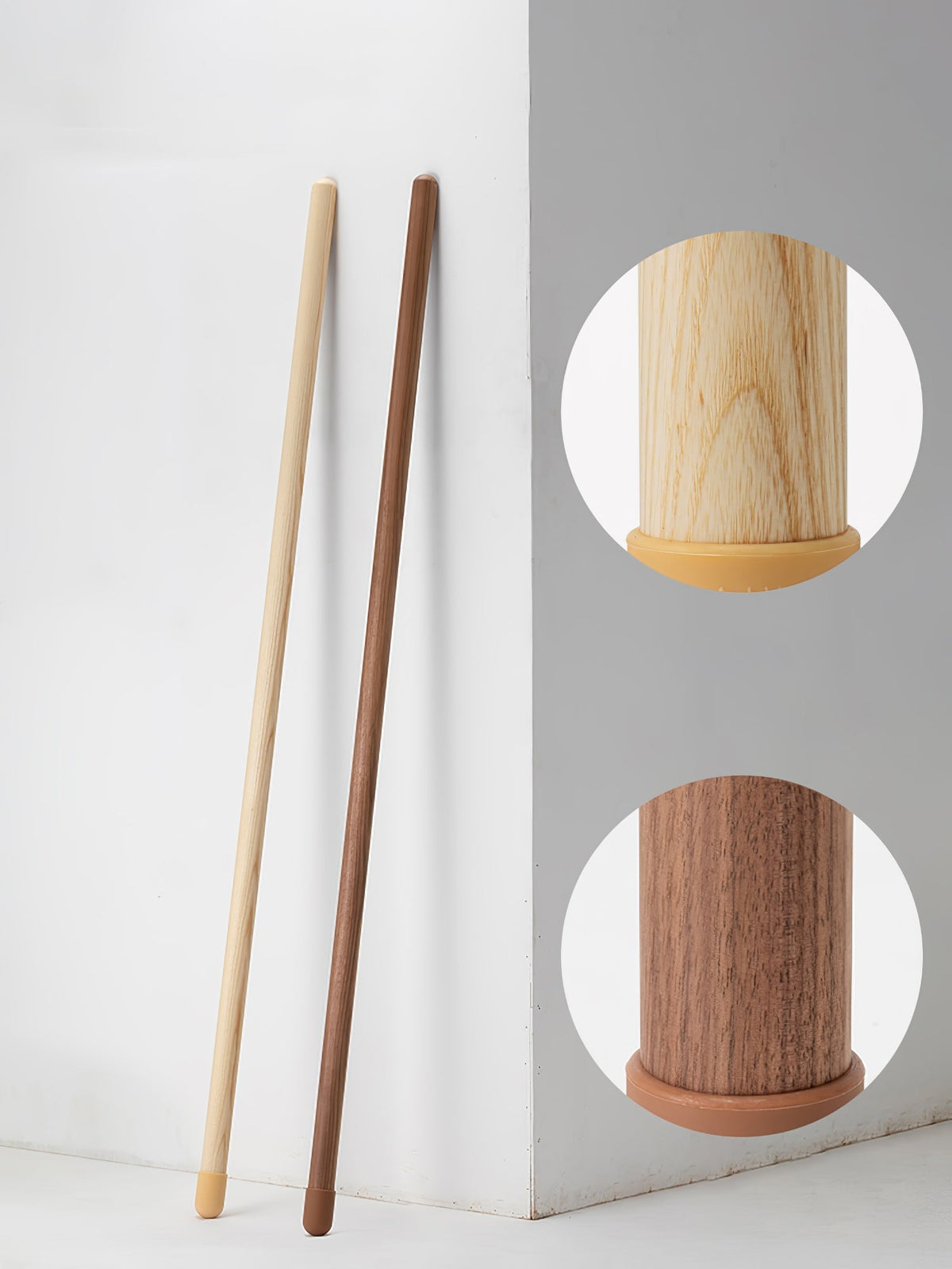 Echo Lineaire moderne vloerlamp van walnoothout