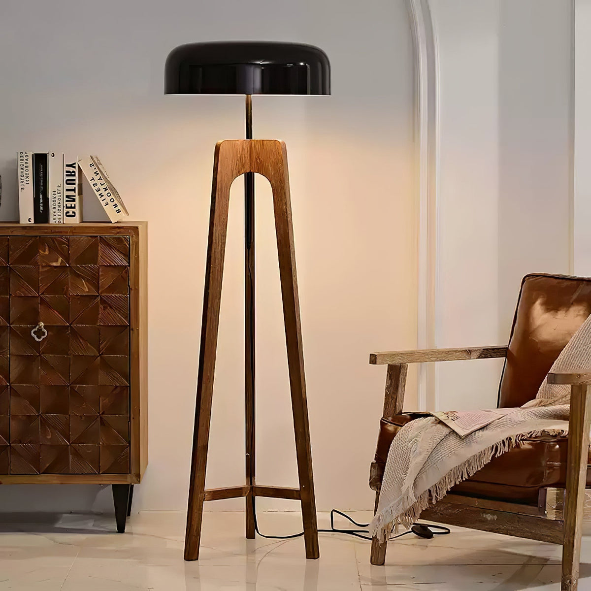 Kovain Houten Minimalistische vloerlamp