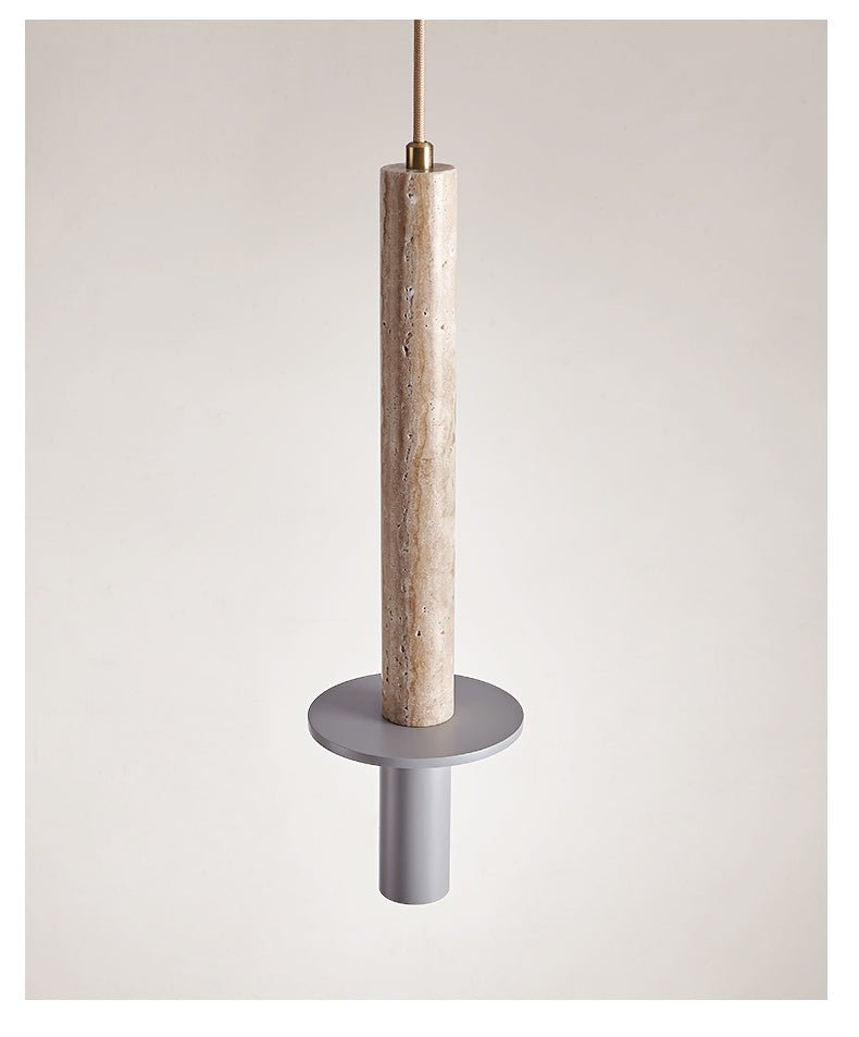 Wren Slank Geel Travertin Hanglamp