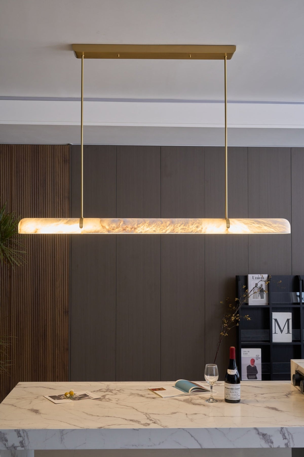 Ilraea lineaire hanglamp van albast
