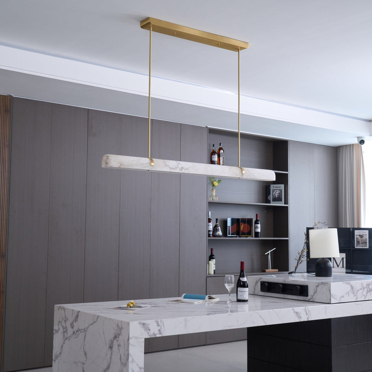 Ilraea lineaire hanglamp van albast