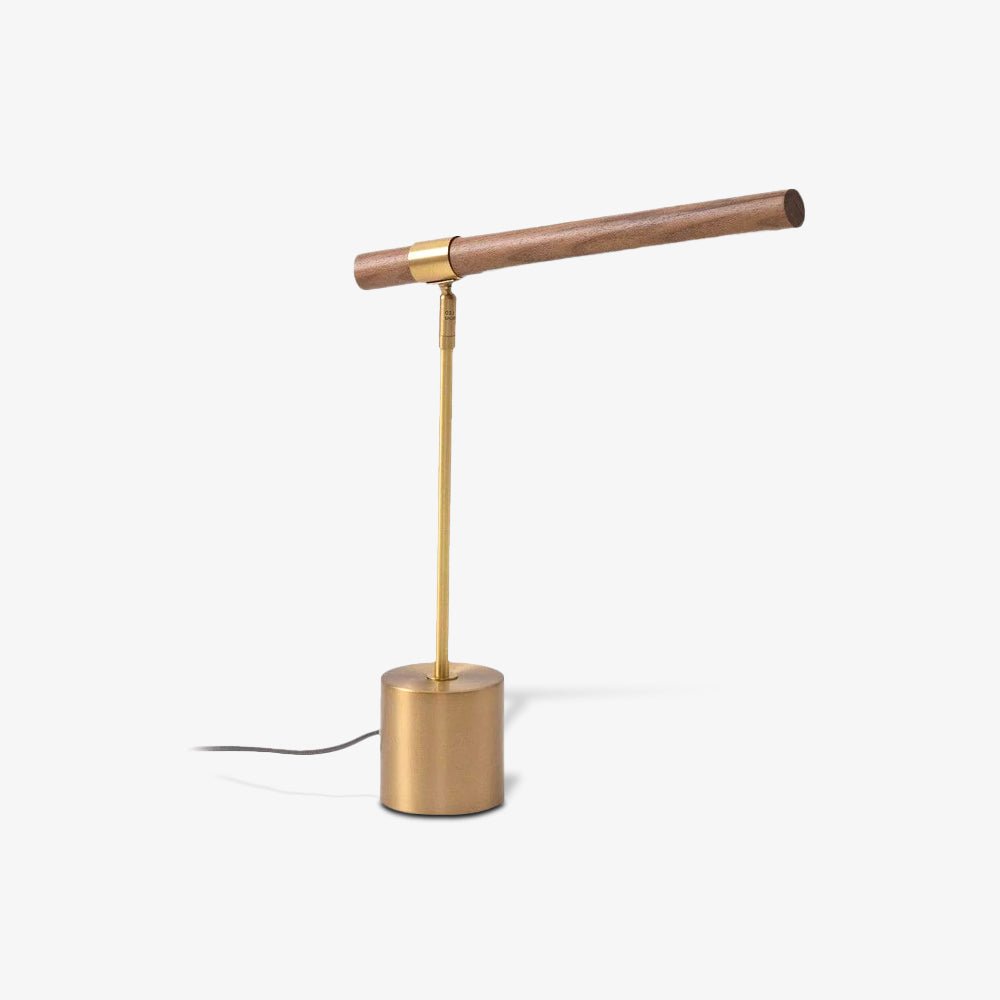 Elauine Minimalistische tafellamp met Lineair Houtaccent