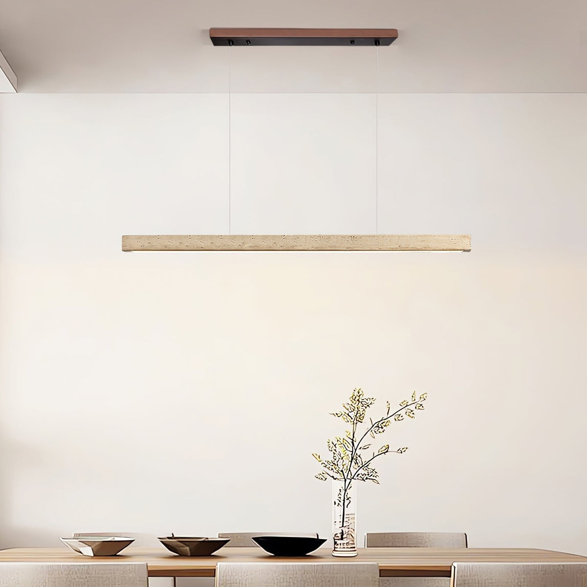 Lyven Minimalistische hanglamp van travertin