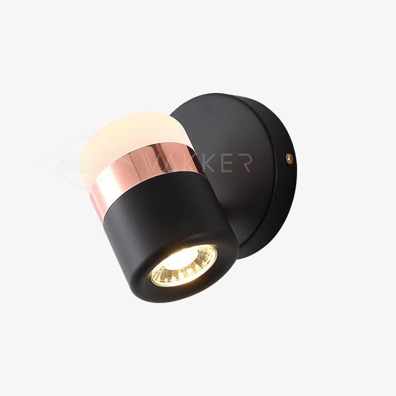 Liorinora wandlamp zwart met matglas en verstelbare kop