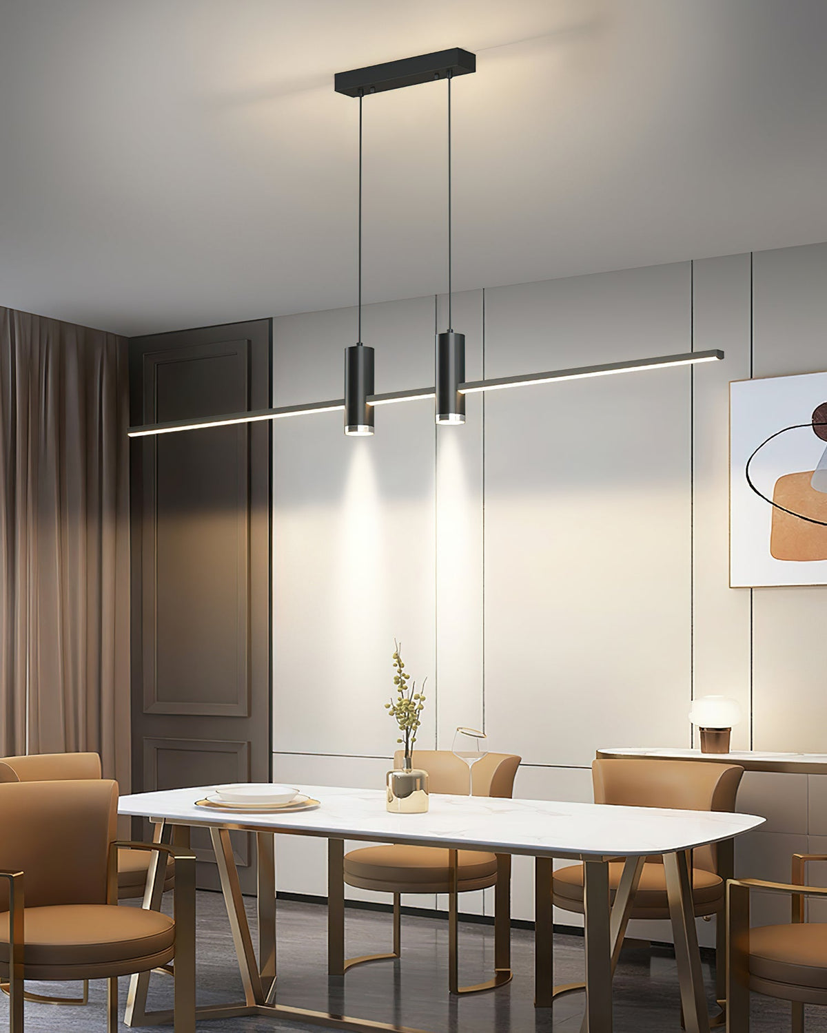 Auroaine Moderne hanglamp van goudkleurig metaal minimalistisch voor eetkamer