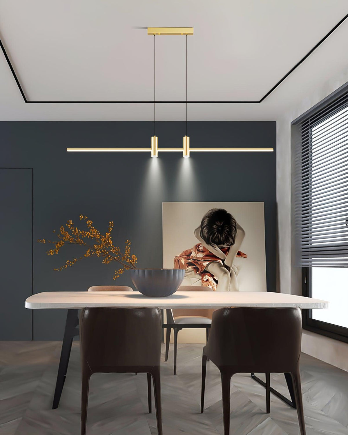 Auroaine Moderne hanglamp van goudkleurig metaal minimalistisch voor eetkamer