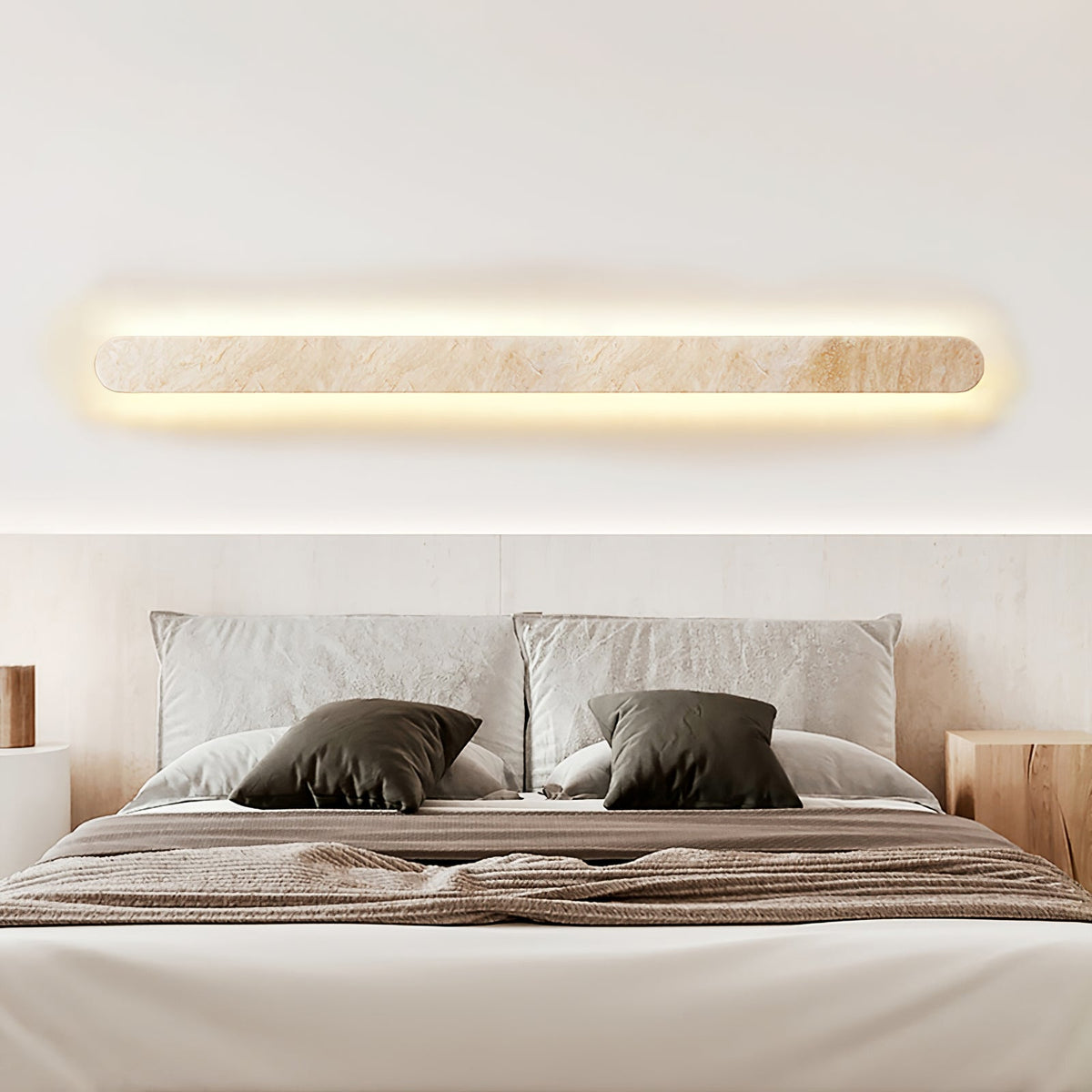 Elraee Geel travertin wandlamp