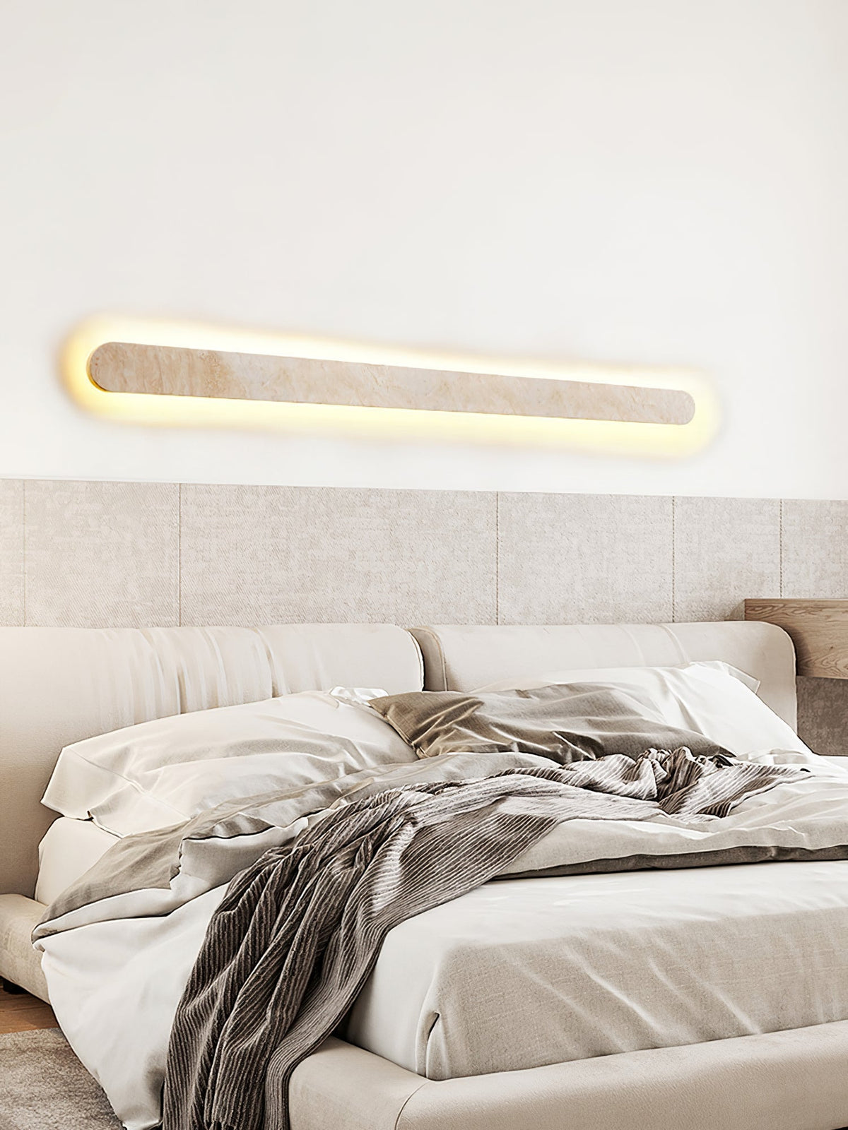 Elraee Geel travertin wandlamp