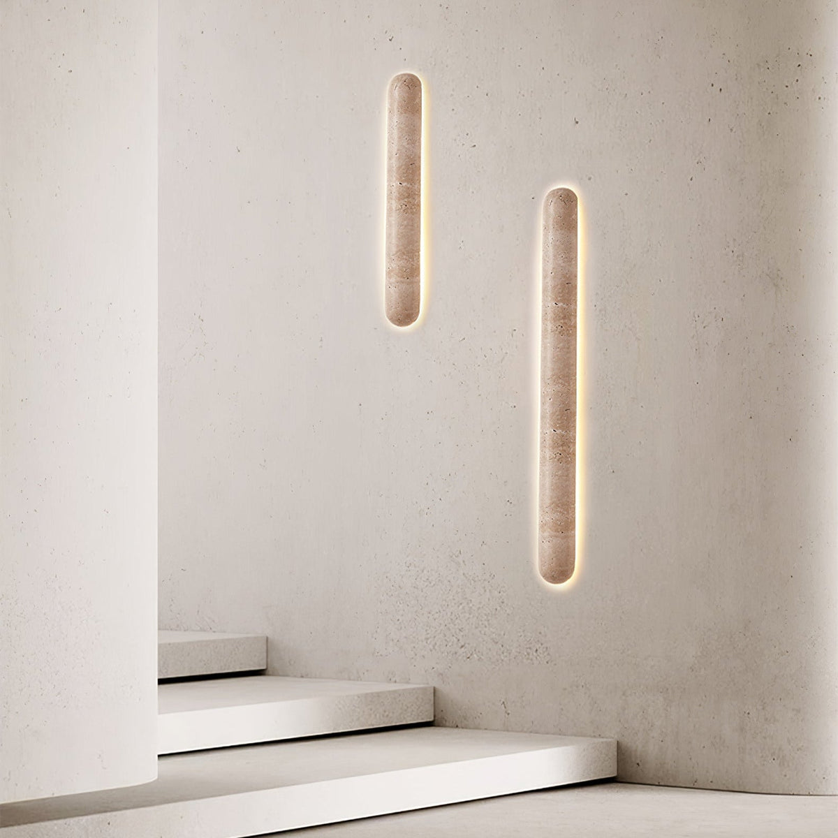 Aelius wandlamp Geel travertin