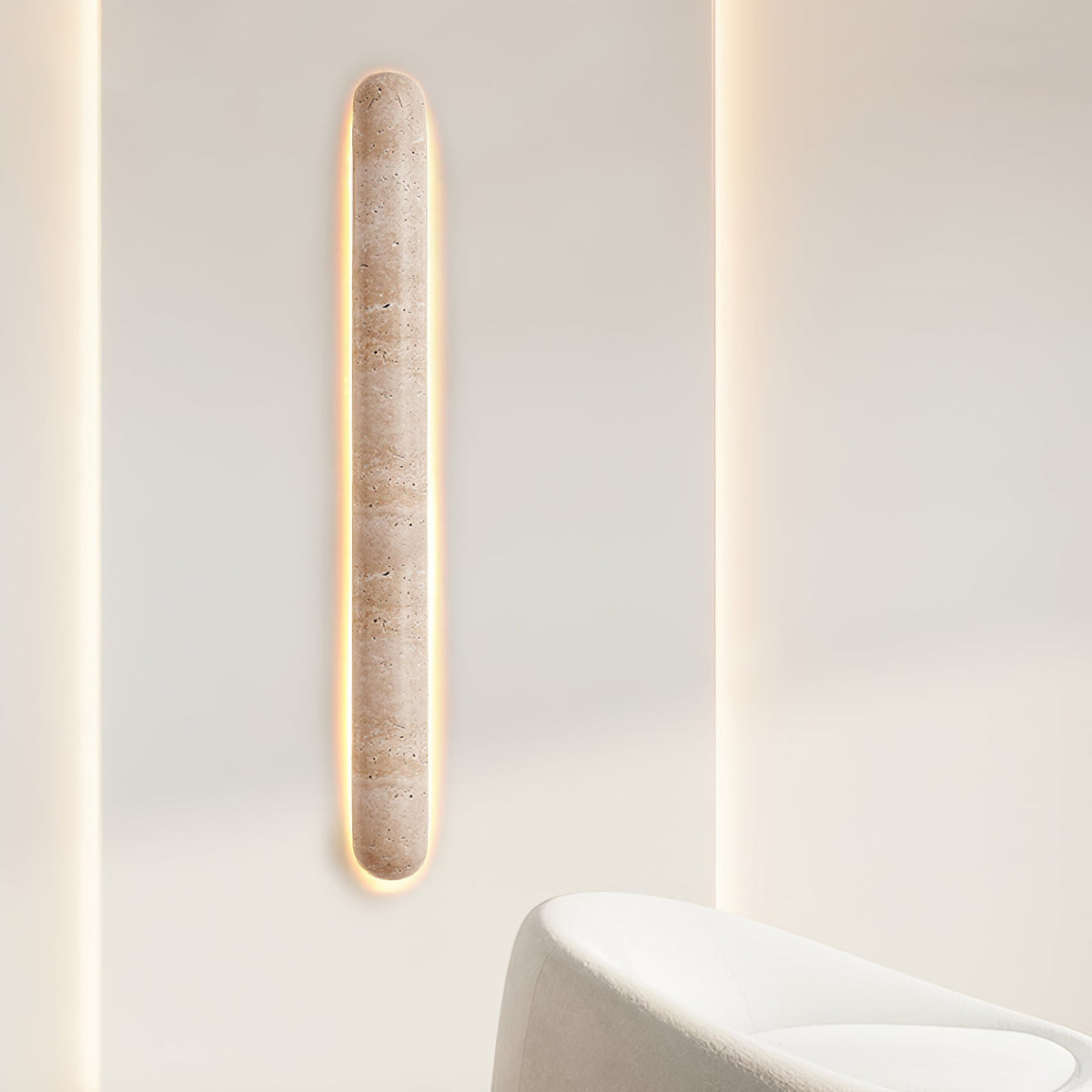 Aelius wandlamp Geel travertin