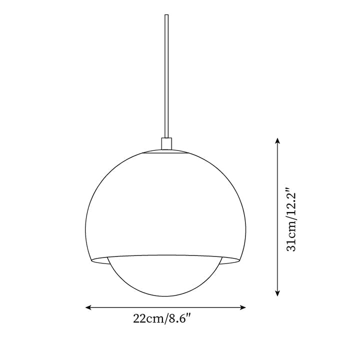 Lipko hanglamp met glazen bol retro modern kleurrijk