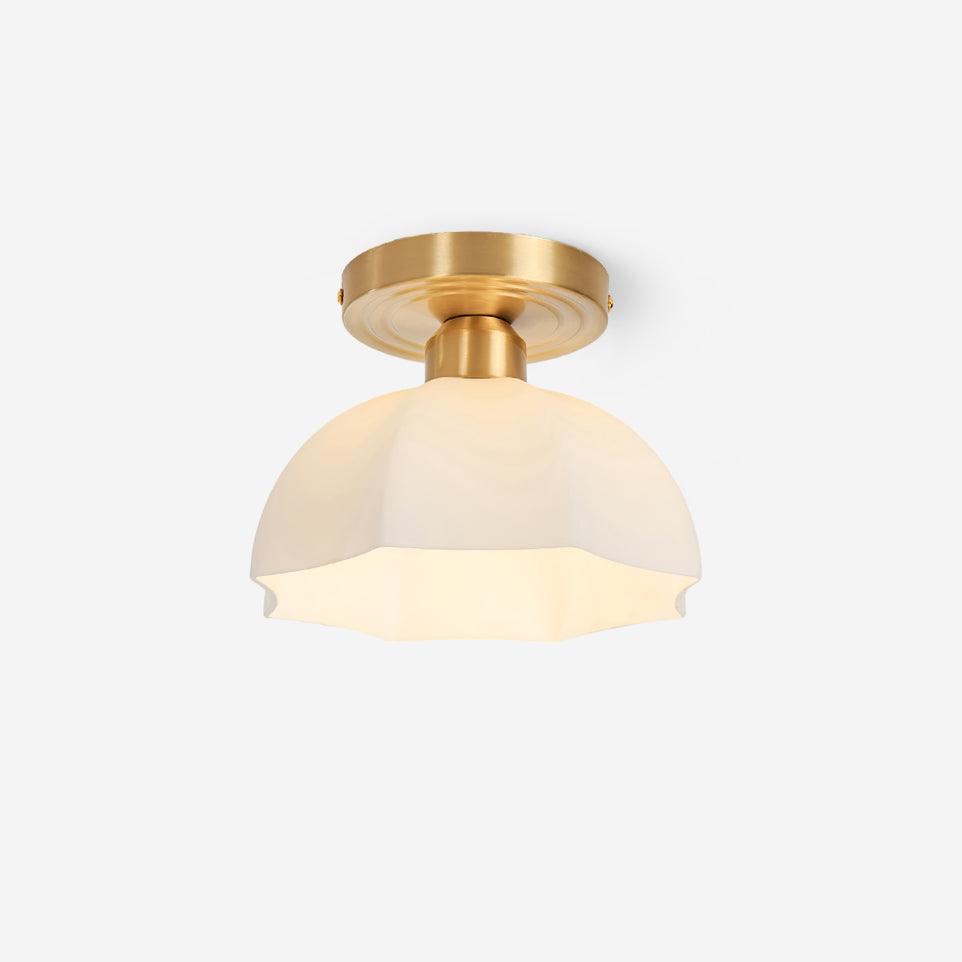 Veya messing basis en opalglas vlakke plafondlamp van glas