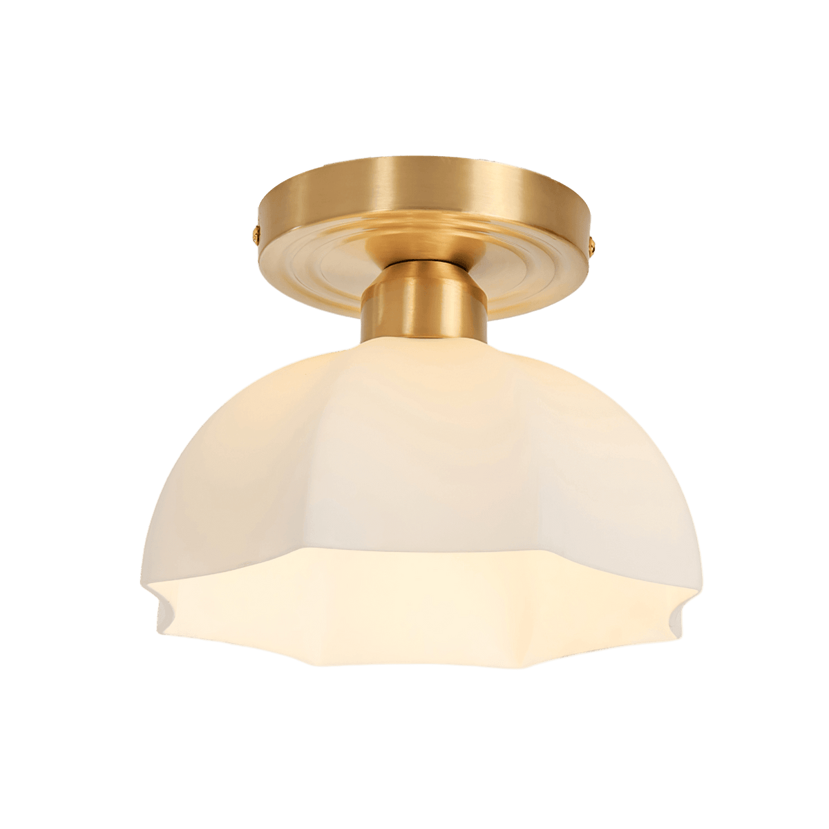 Veya messing basis en opalglas vlakke plafondlamp van glas