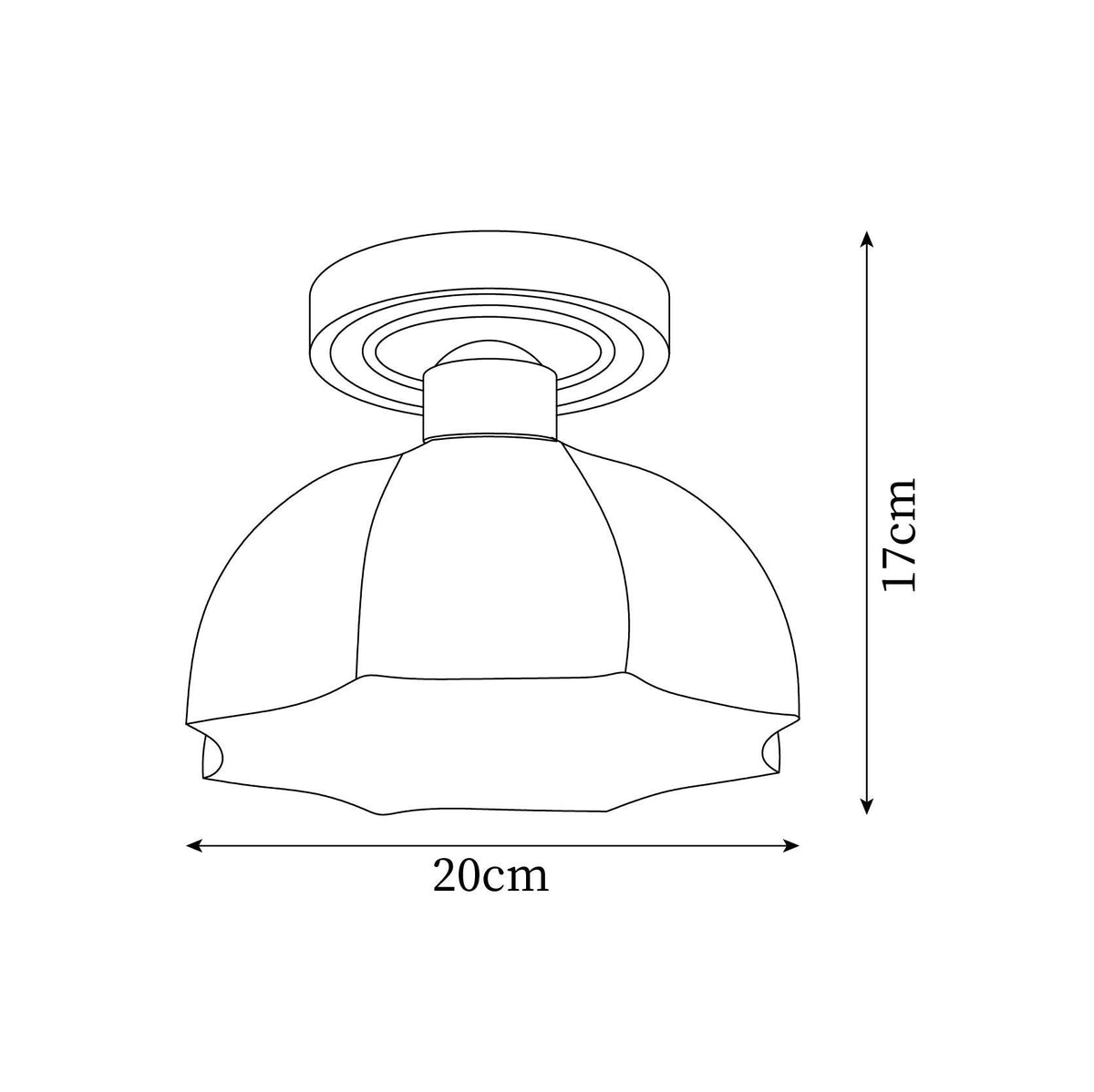 Veya messing basis en opalglas vlakke plafondlamp van glas