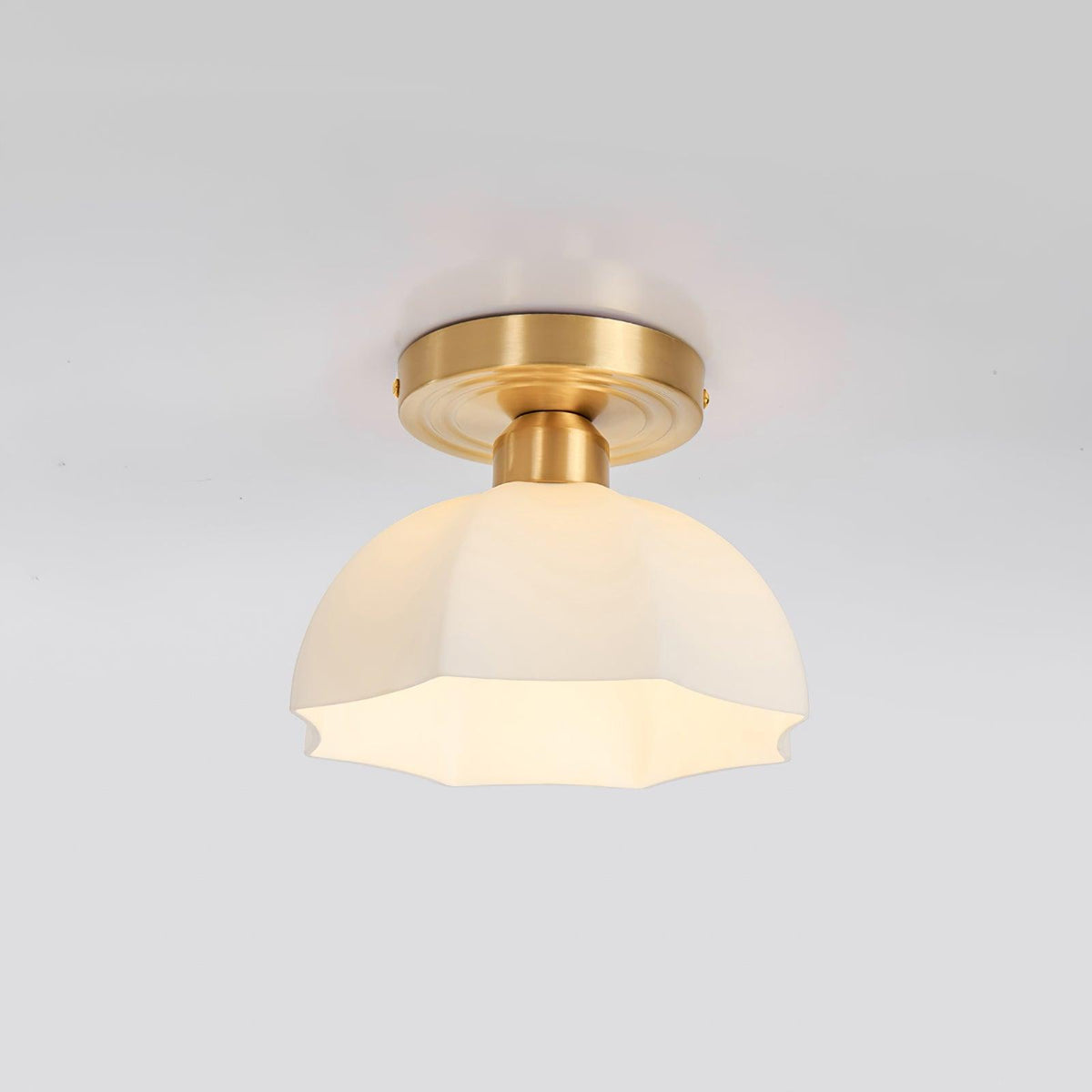 Veya messing basis en opalglas vlakke plafondlamp van glas