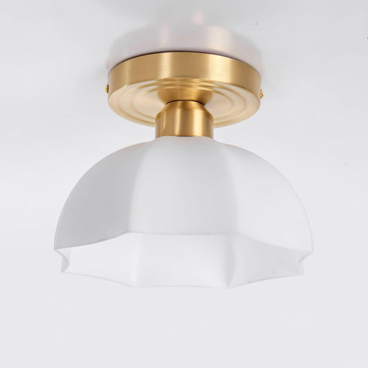 Veya messing basis en opalglas vlakke plafondlamp van glas