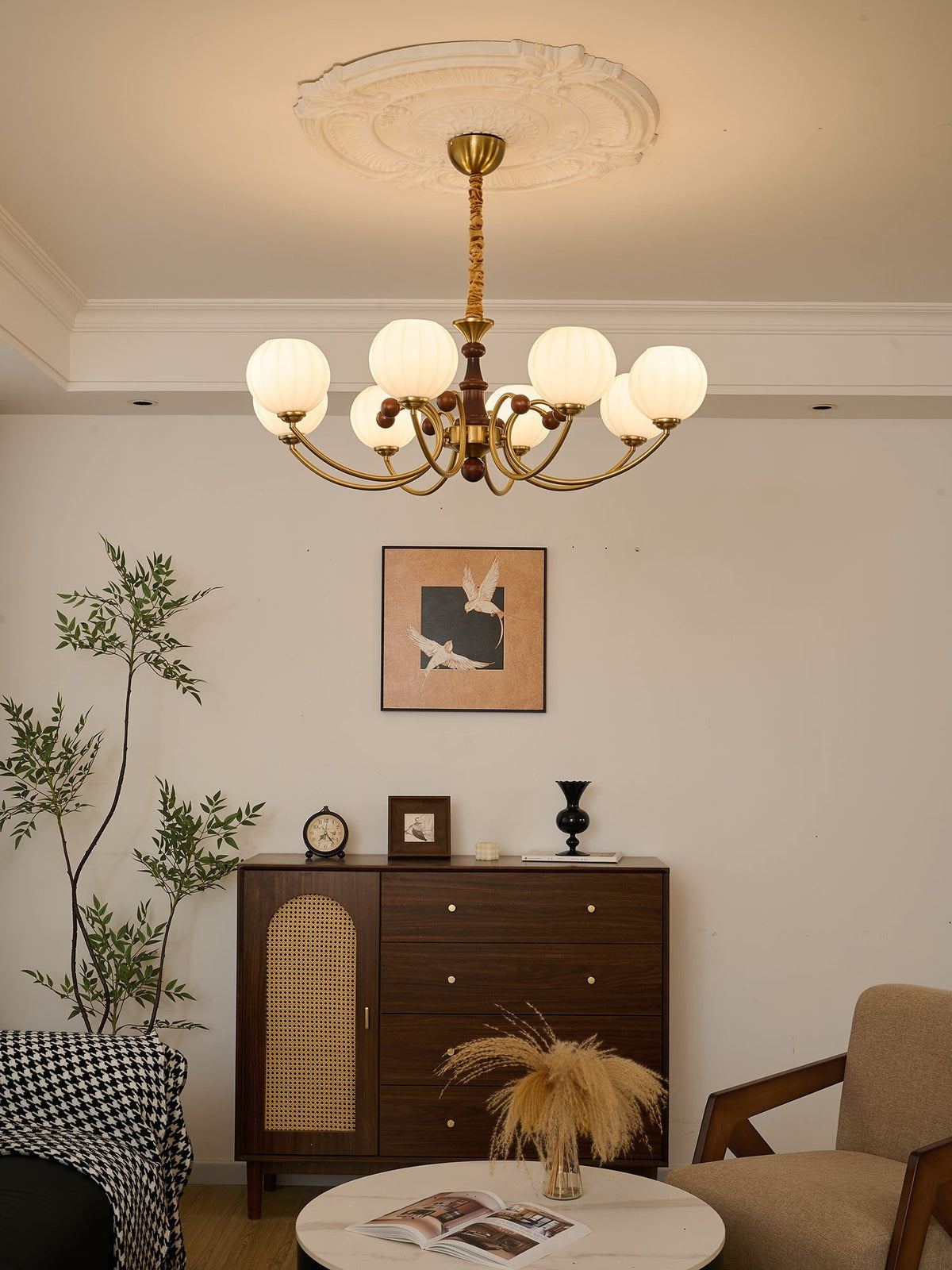 Omirara Traditionele Elegantie Vintage Houten Kroonluchter