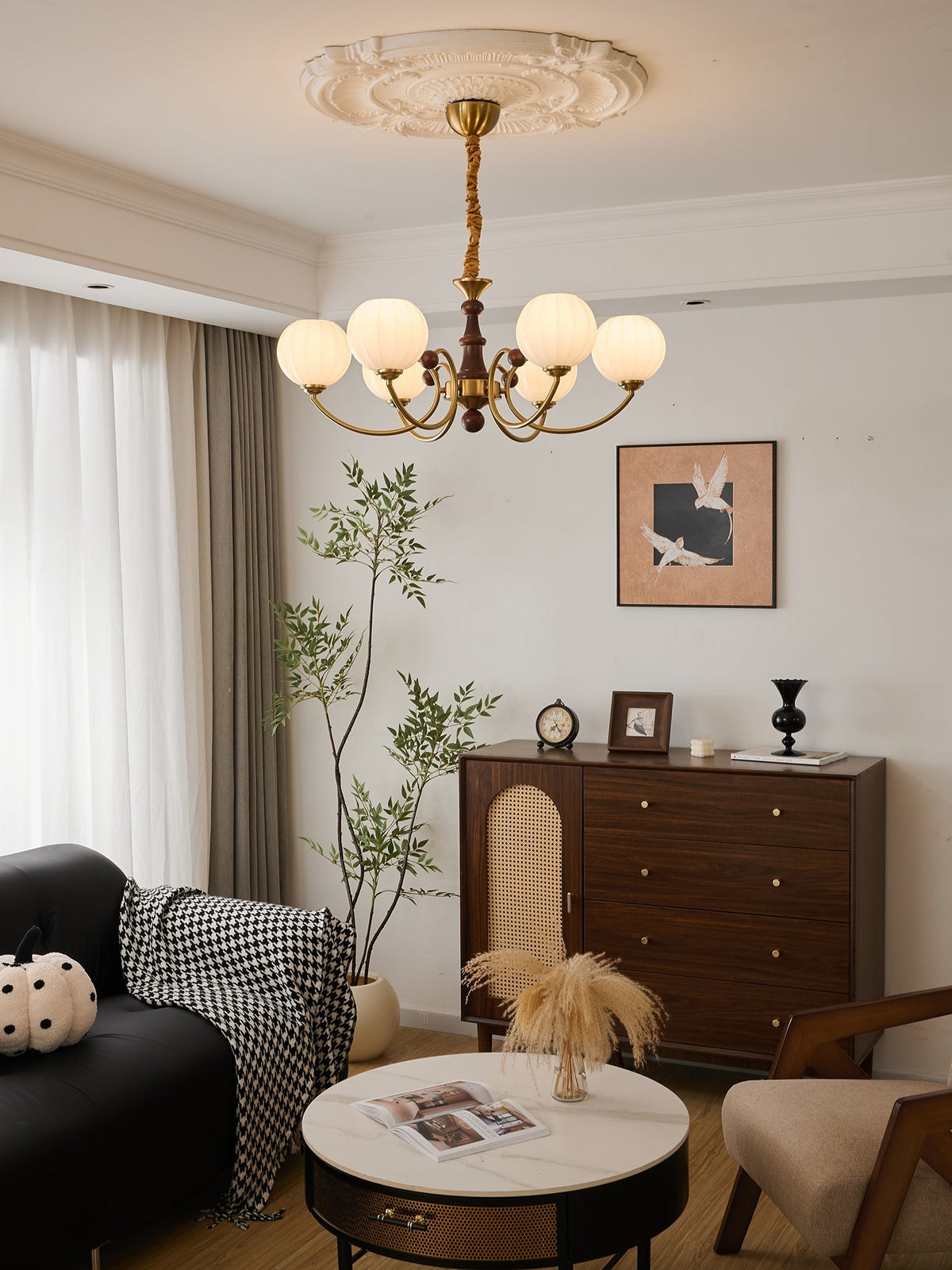 Omirara Traditionele Elegantie Vintage Houten Kroonluchter