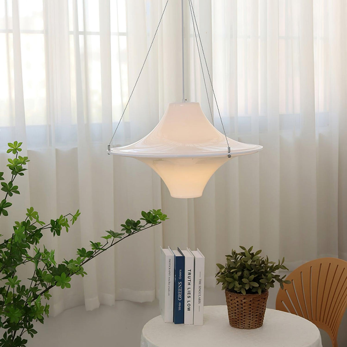 Dali hanglamp acryl UFO-vorm voor moderne woonkamer