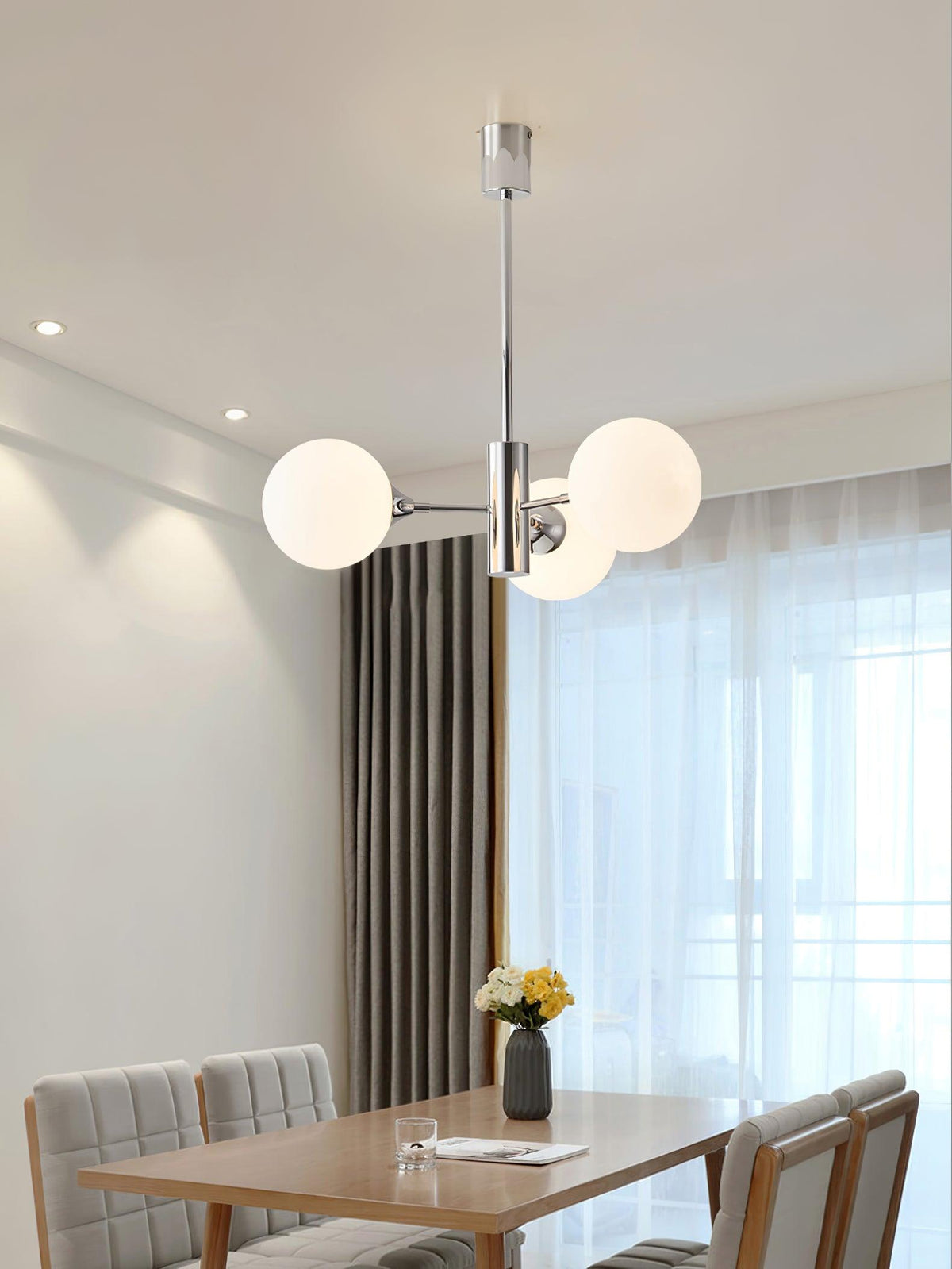 Eirivaria Kroonluchter chroom glas bollen