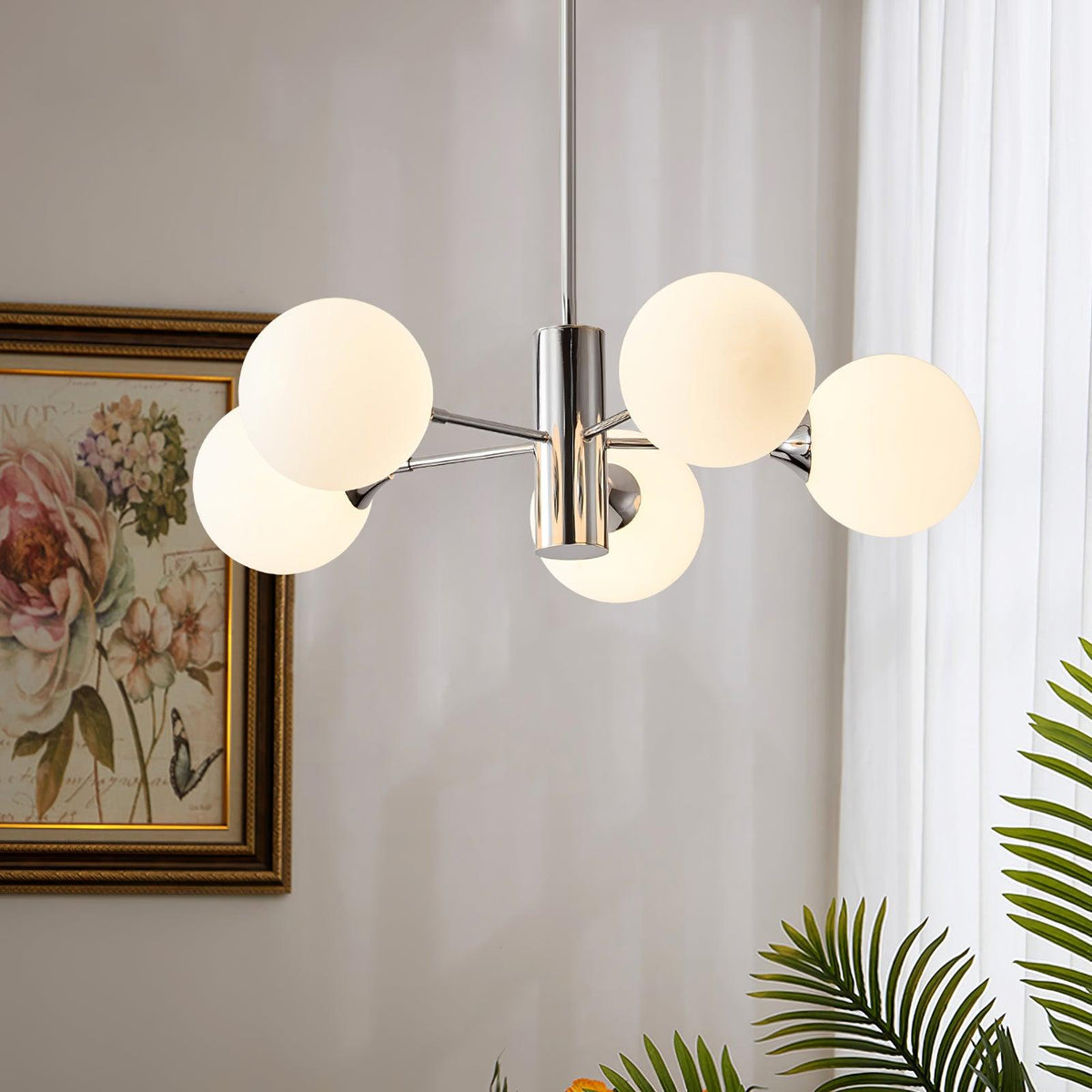 Eirivaria Kroonluchter chroom glas bollen
