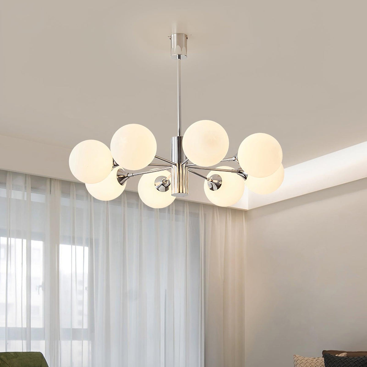 Eirivaria Kroonluchter chroom glas bollen