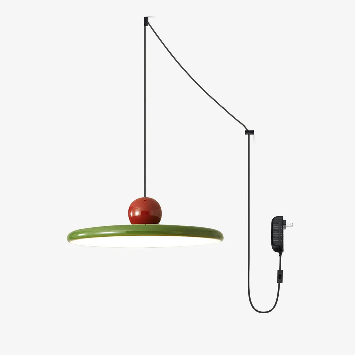 Terioaine hanglamp Swag groen en rood