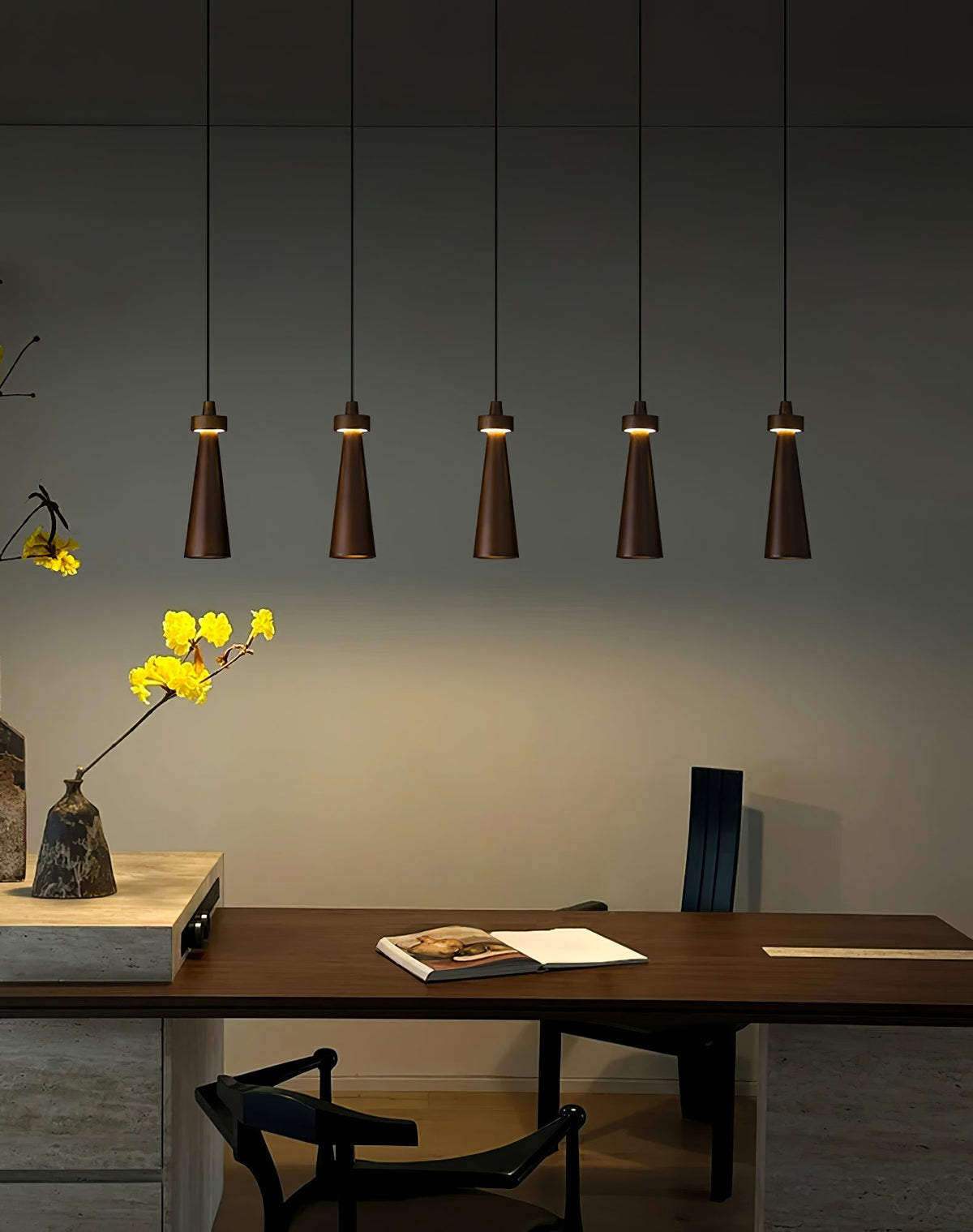 Tesno Minimalistische hanglamp van walnoothout