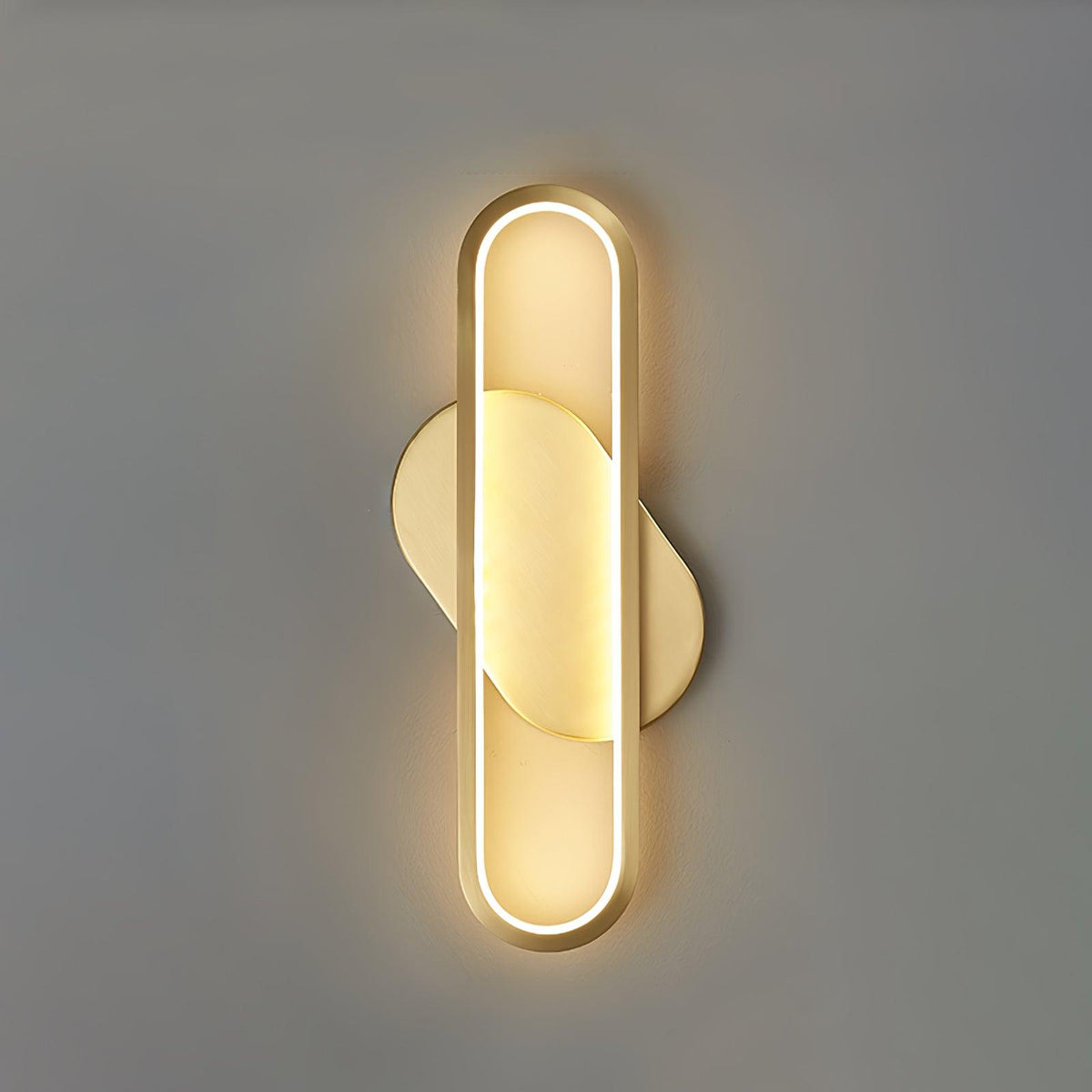 Dhu klassieke Lange Ova wandlamp van messing