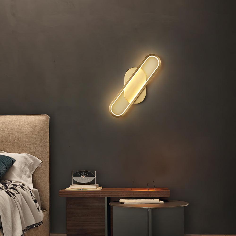 Dhu klassieke Lange Ova wandlamp van messing