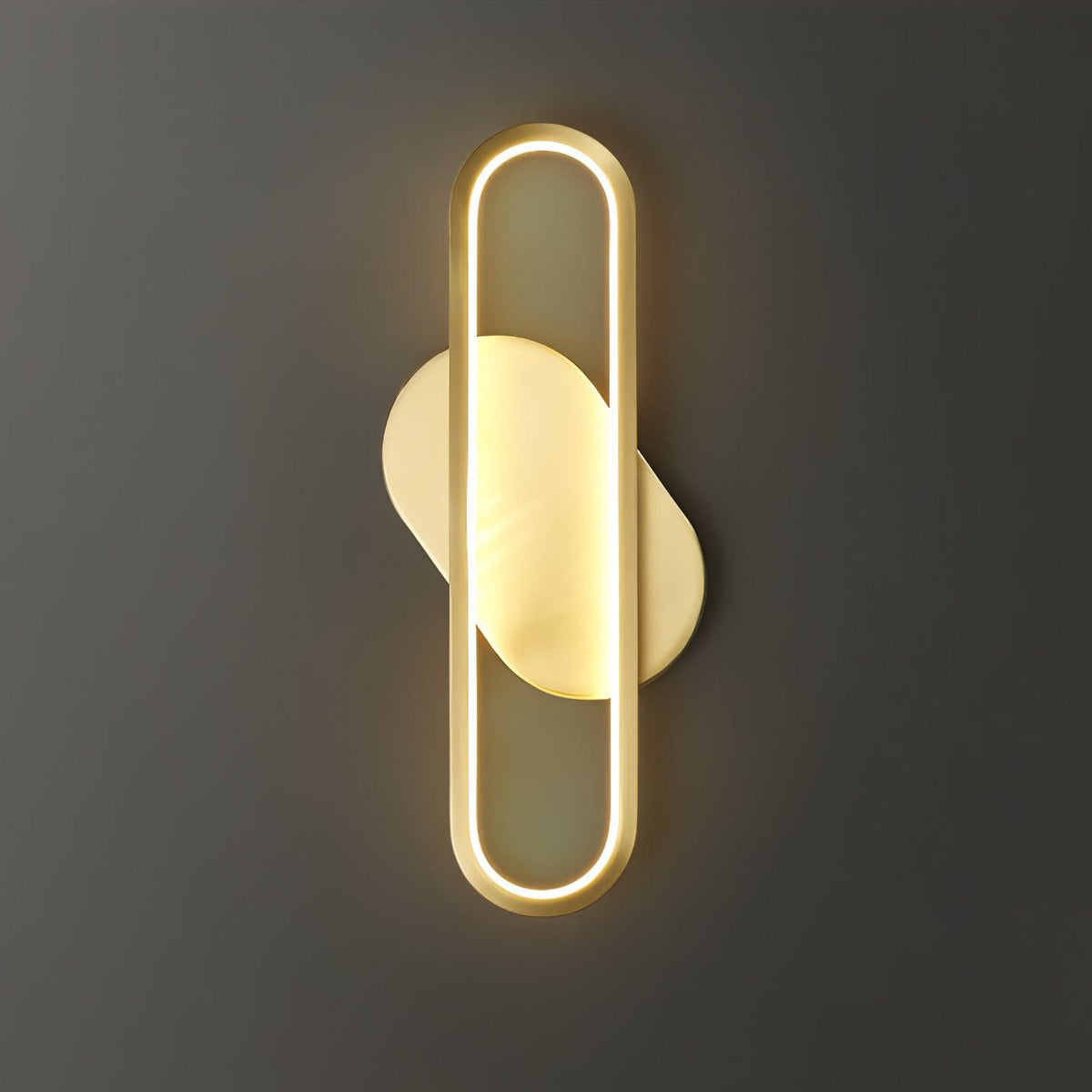 Dhu klassieke Lange Ova wandlamp van messing