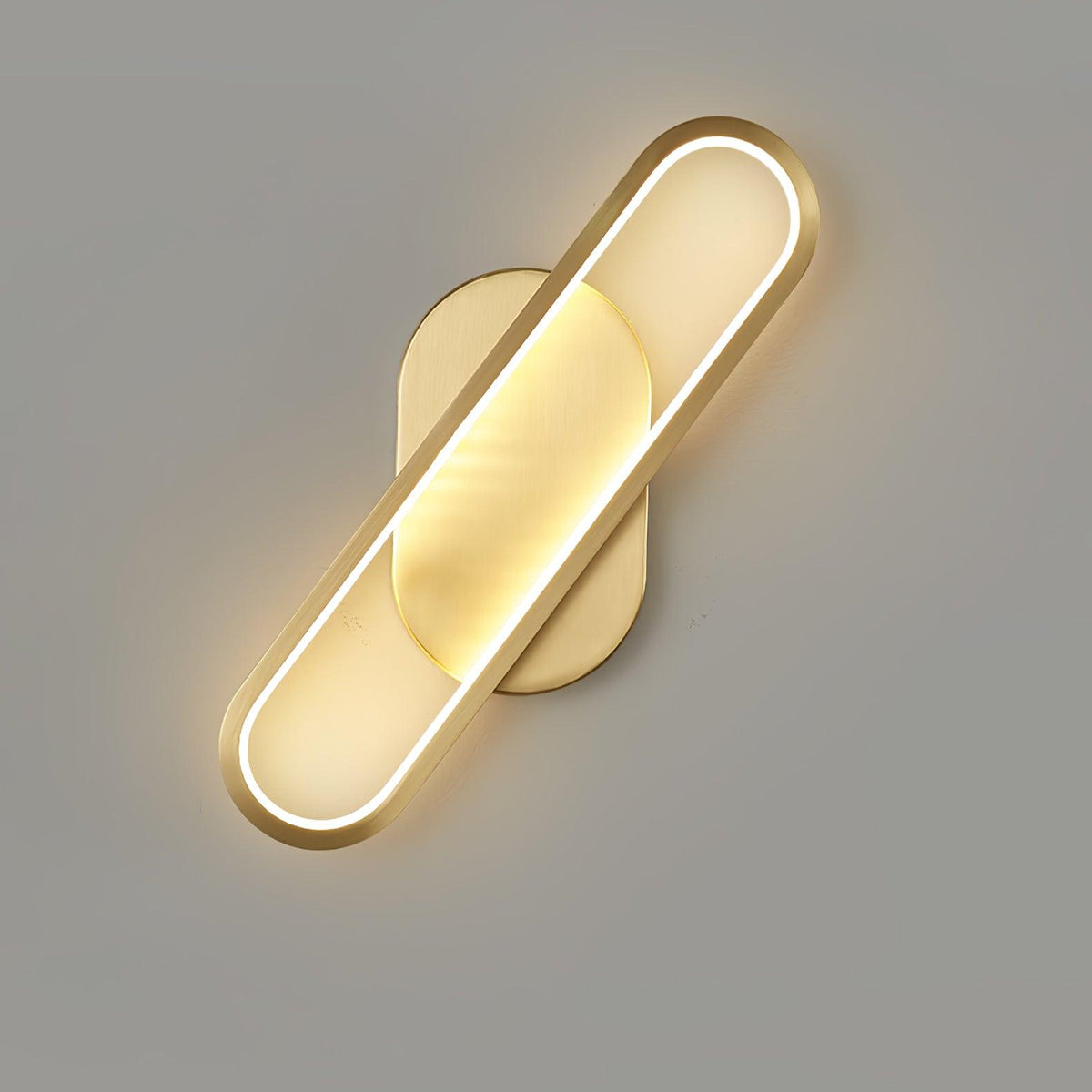 Dhu klassieke Lange Ova wandlamp van messing
