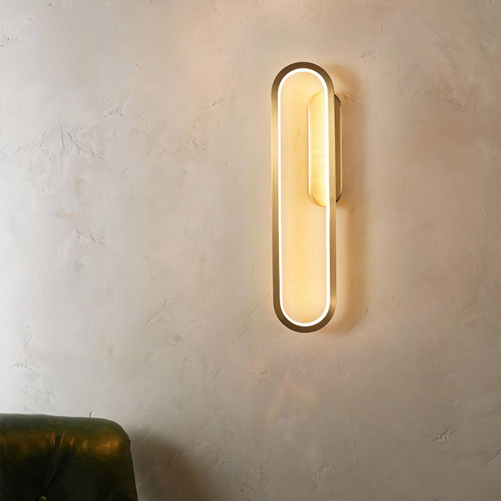 Dhu klassieke Lange Ova wandlamp van messing