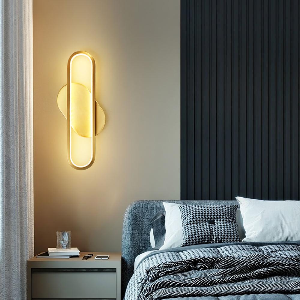 Dhu klassieke Lange Ova wandlamp van messing