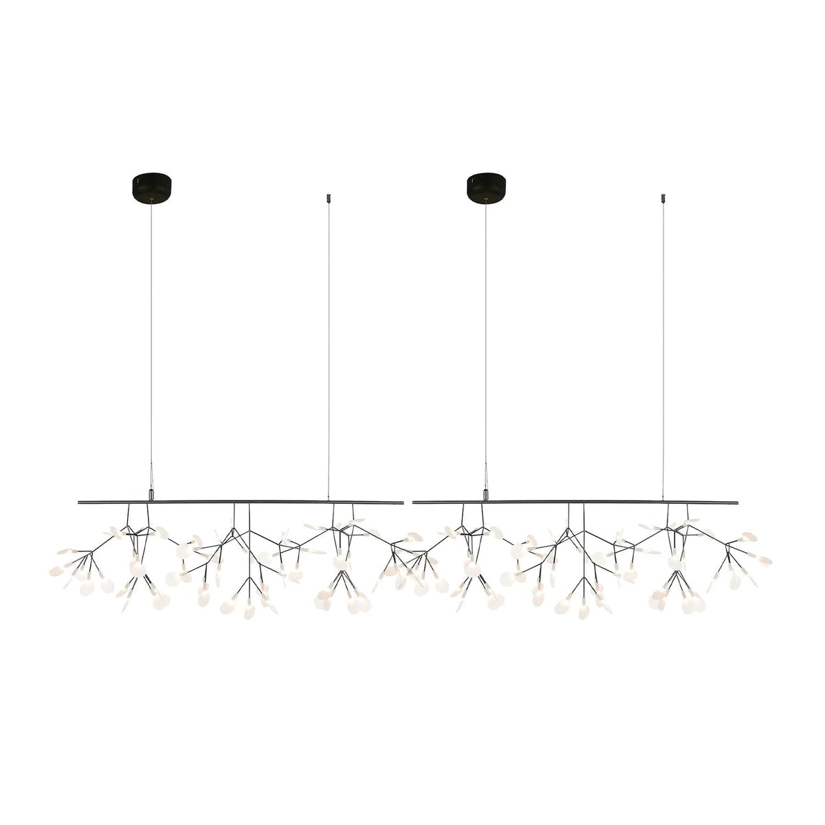 Brenwen kroonluchter LED-takken lange lineaire artistieke