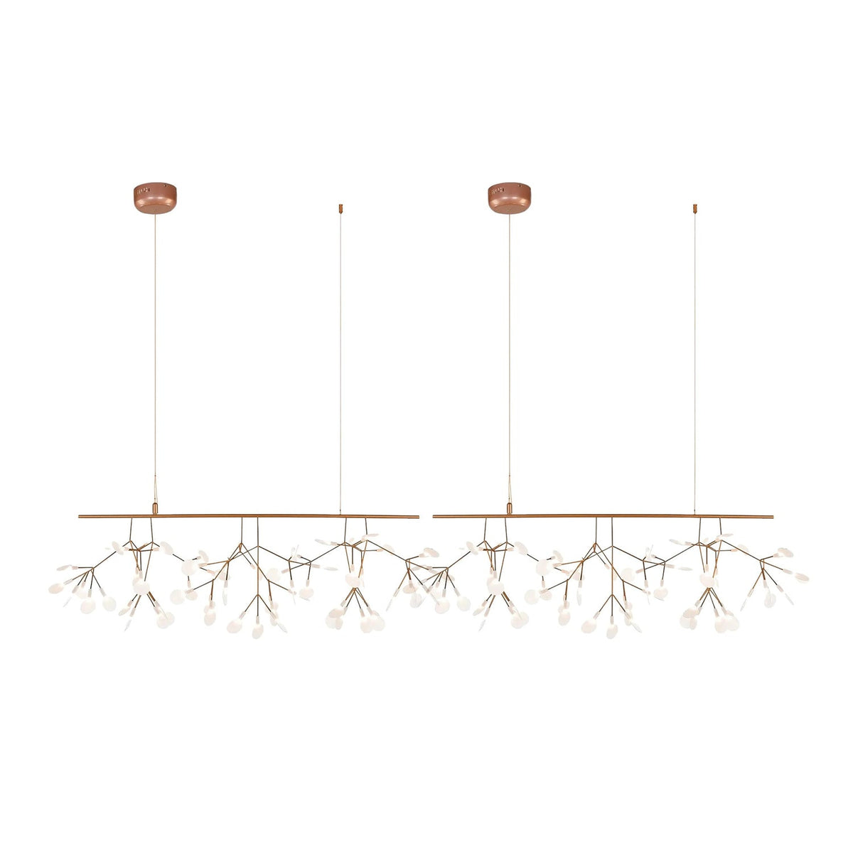 Brenwen kroonluchter LED-takken lange lineaire artistieke