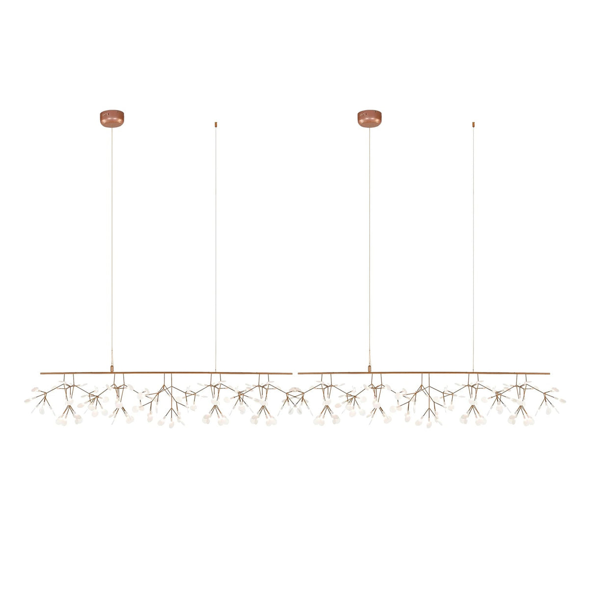 Brenwen kroonluchter LED-takken lange lineaire artistieke