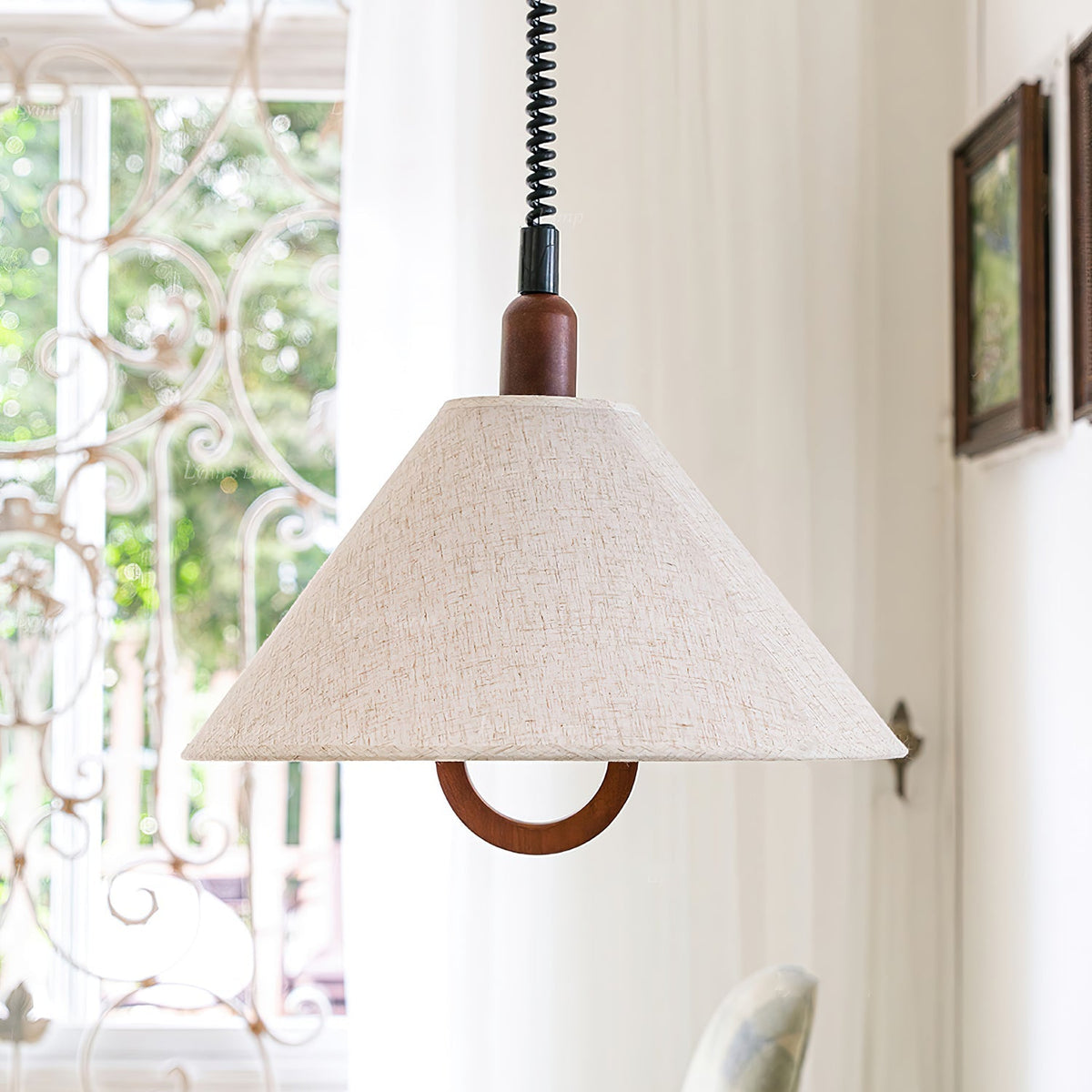 Alcaria Premium Noordse kunst stoffen hout hanglamp