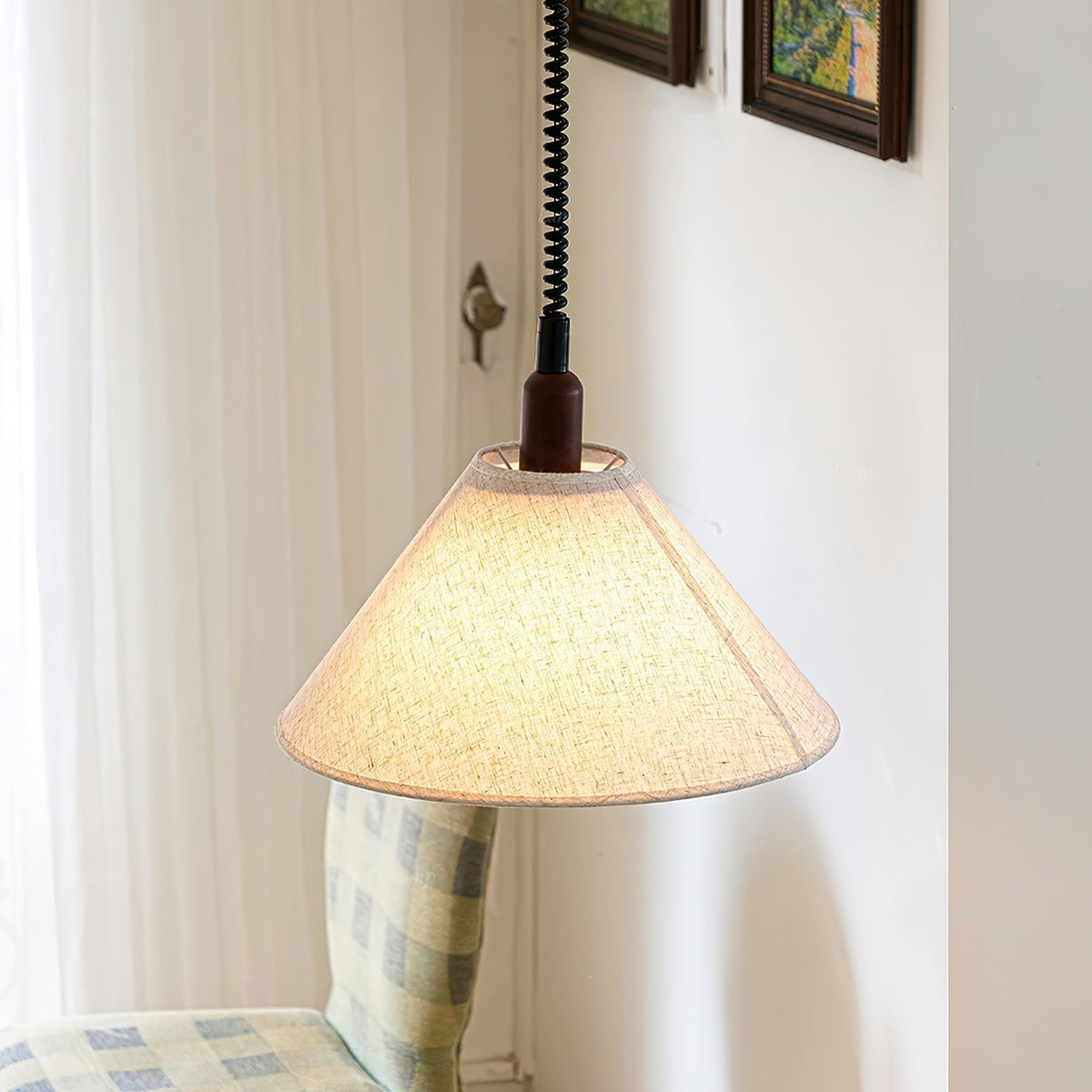 Alcaria Premium Noordse kunst stoffen hout hanglamp