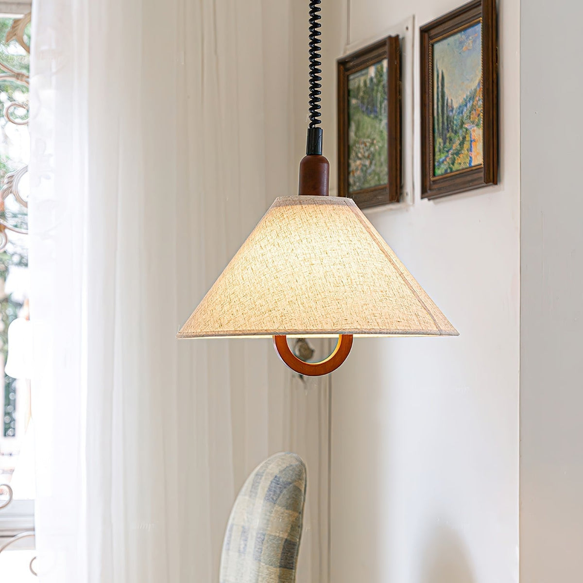 Alcaria Premium Noordse kunst stoffen hout hanglamp