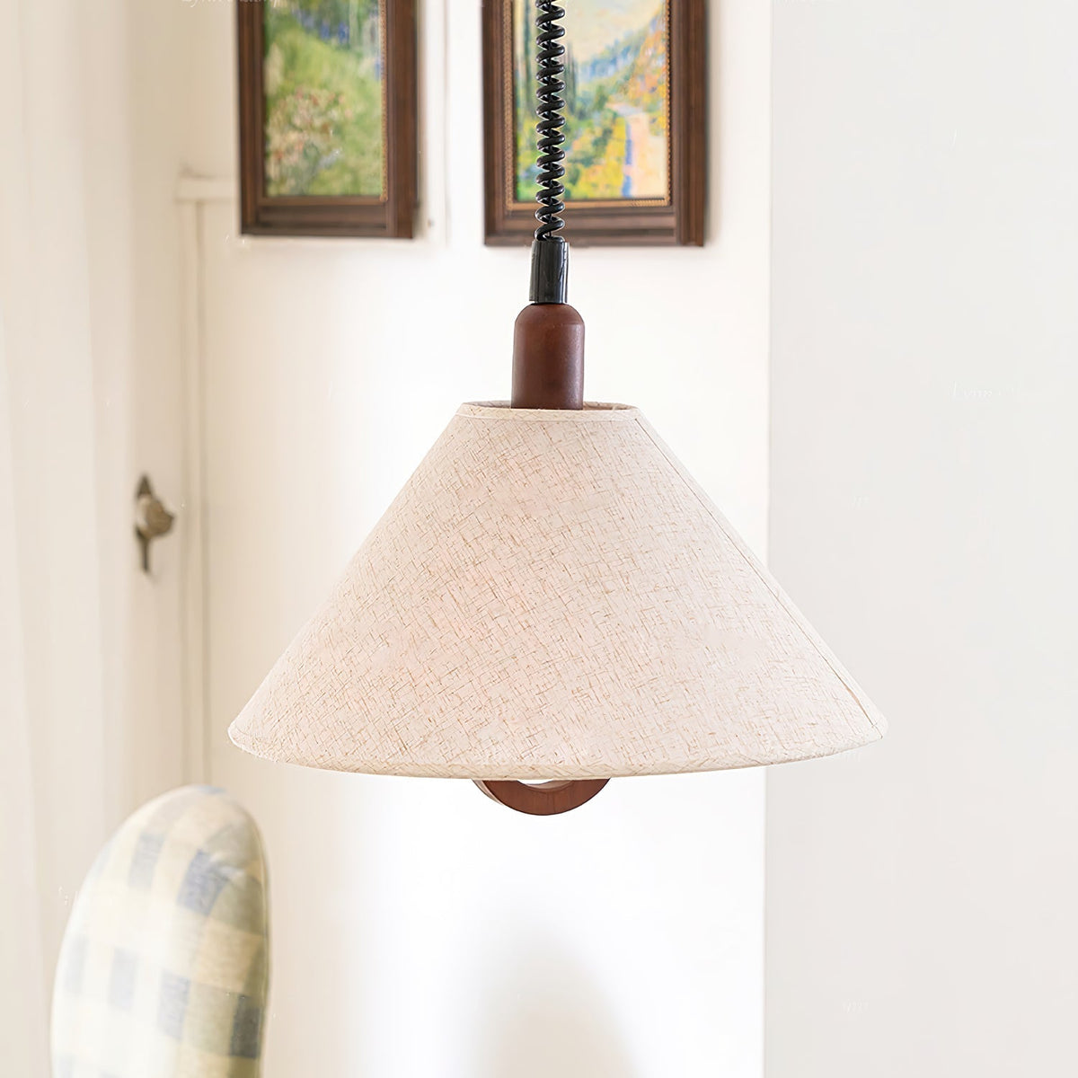 Alcaria Premium Noordse kunst stoffen hout hanglamp