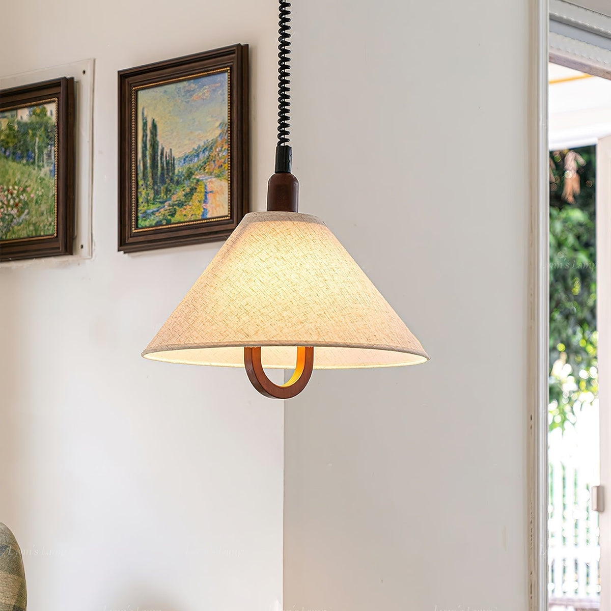 Alcaria Premium Noordse kunst stoffen hout hanglamp