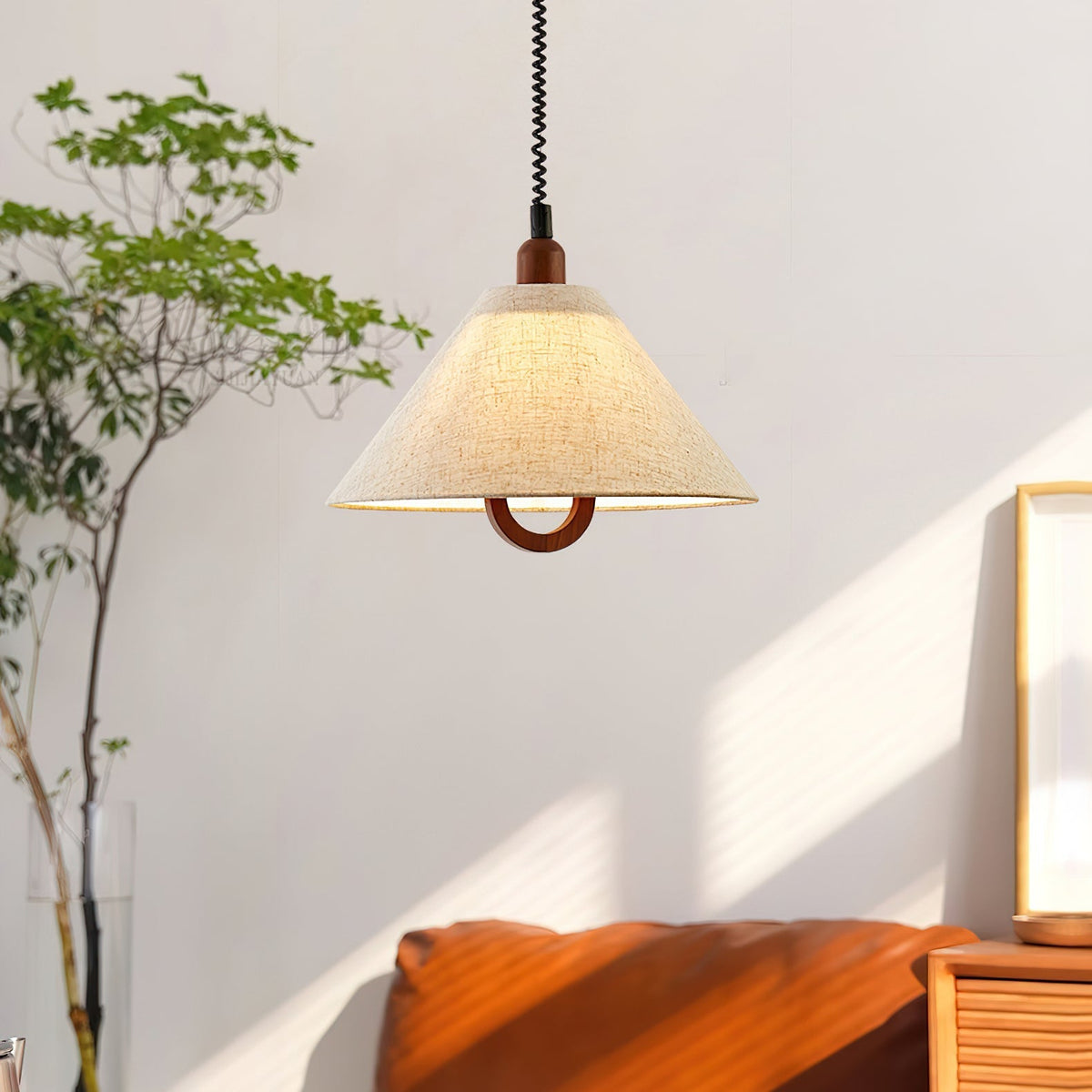 Alcaria Premium Noordse kunst stoffen hout hanglamp