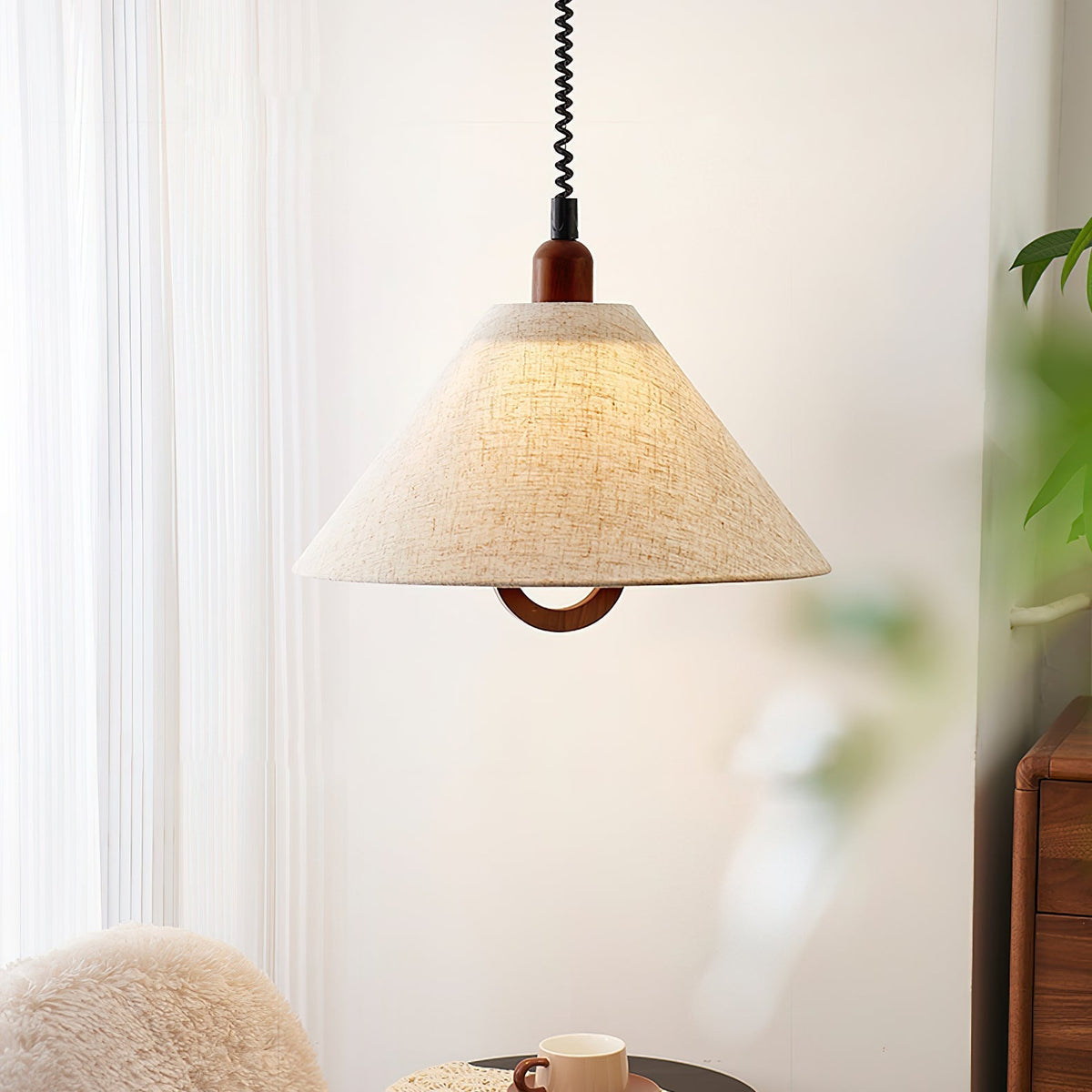 Alcaria Premium Noordse kunst stoffen hout hanglamp