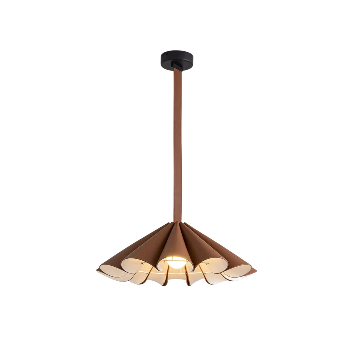 Teriisiella hanglamp bruin leer
