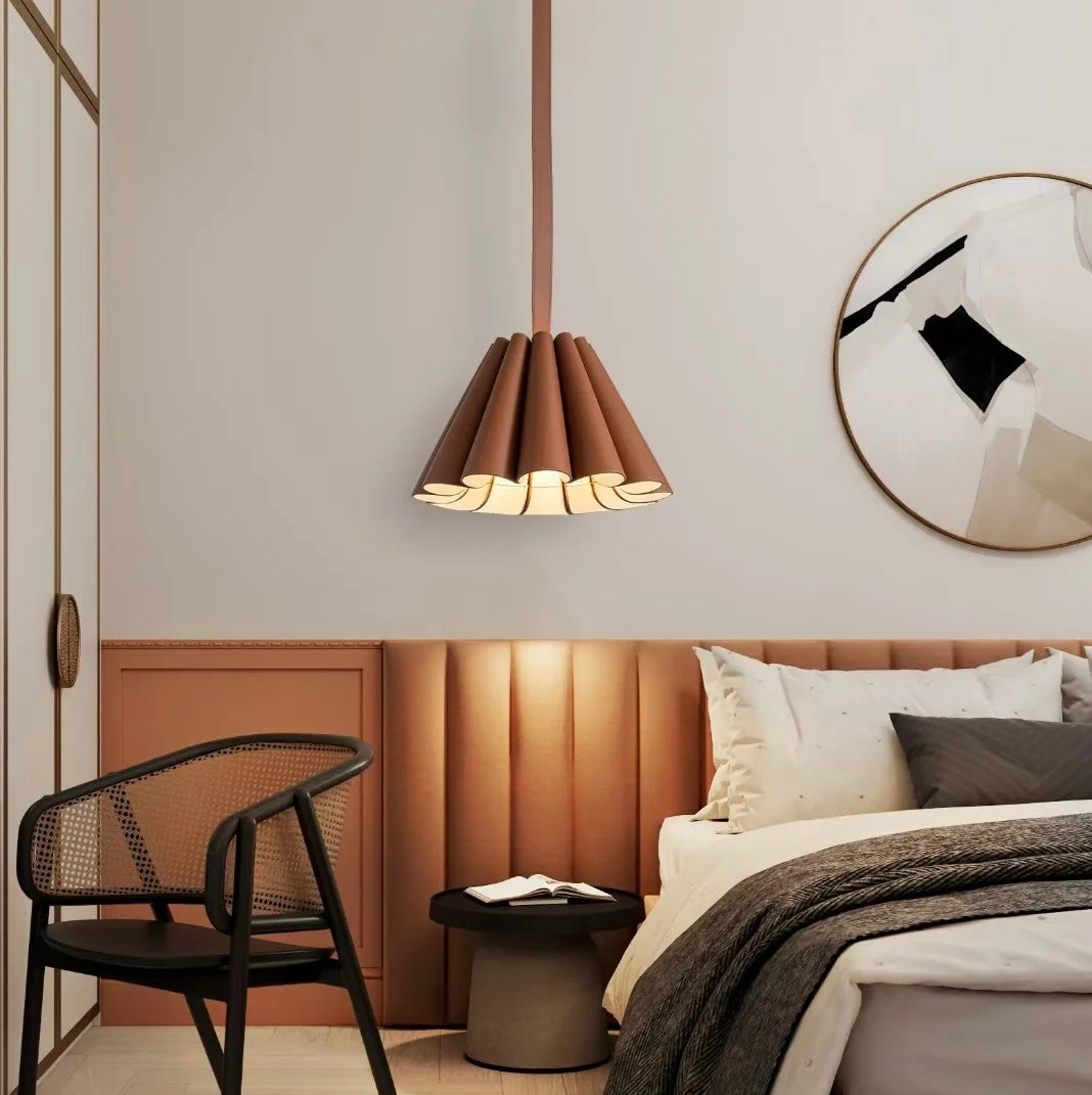 Teriisiella hanglamp bruin leer