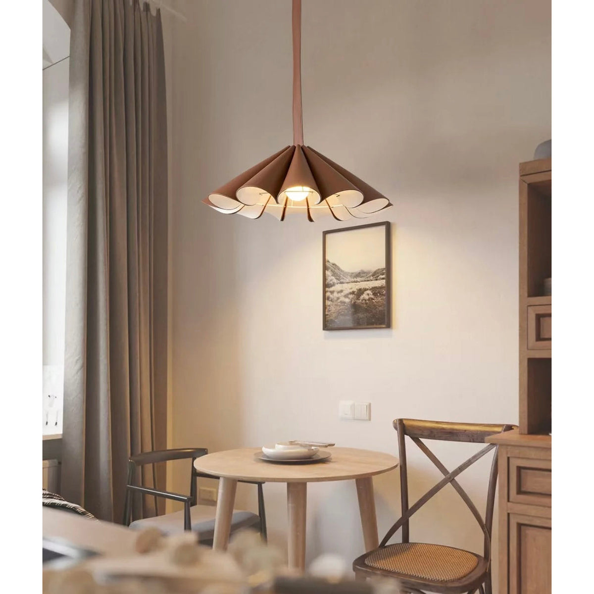 Teriisiella hanglamp bruin leer