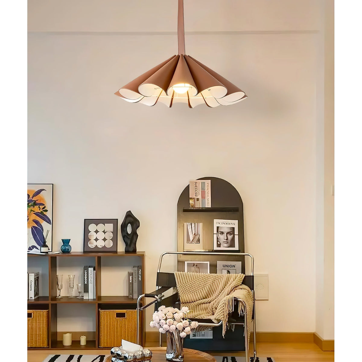 Teriisiella hanglamp bruin leer