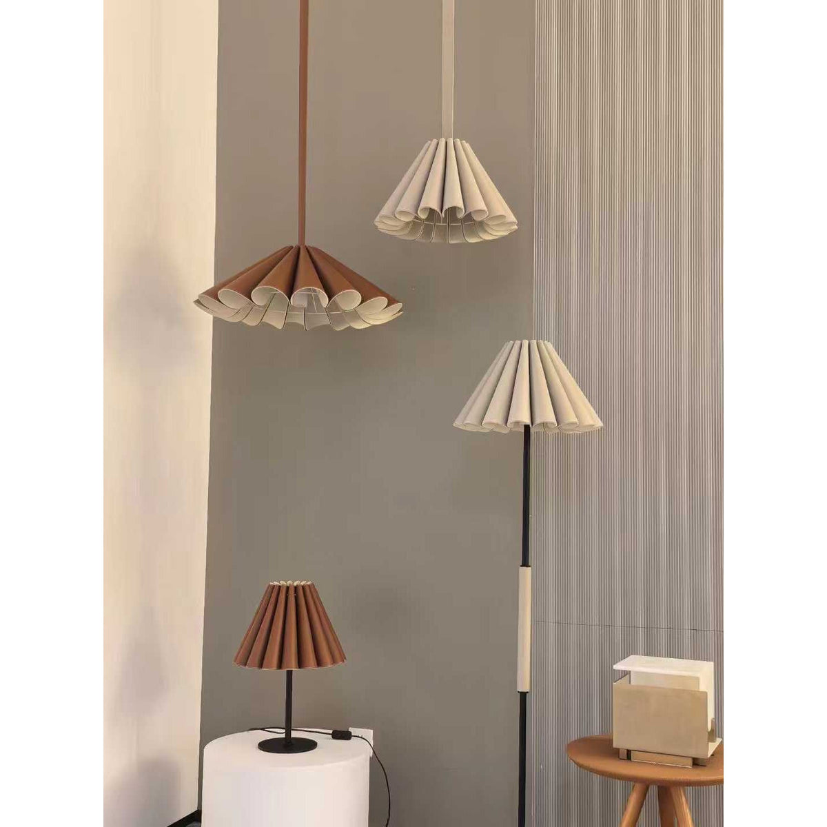 Teriisiella hanglamp bruin leer