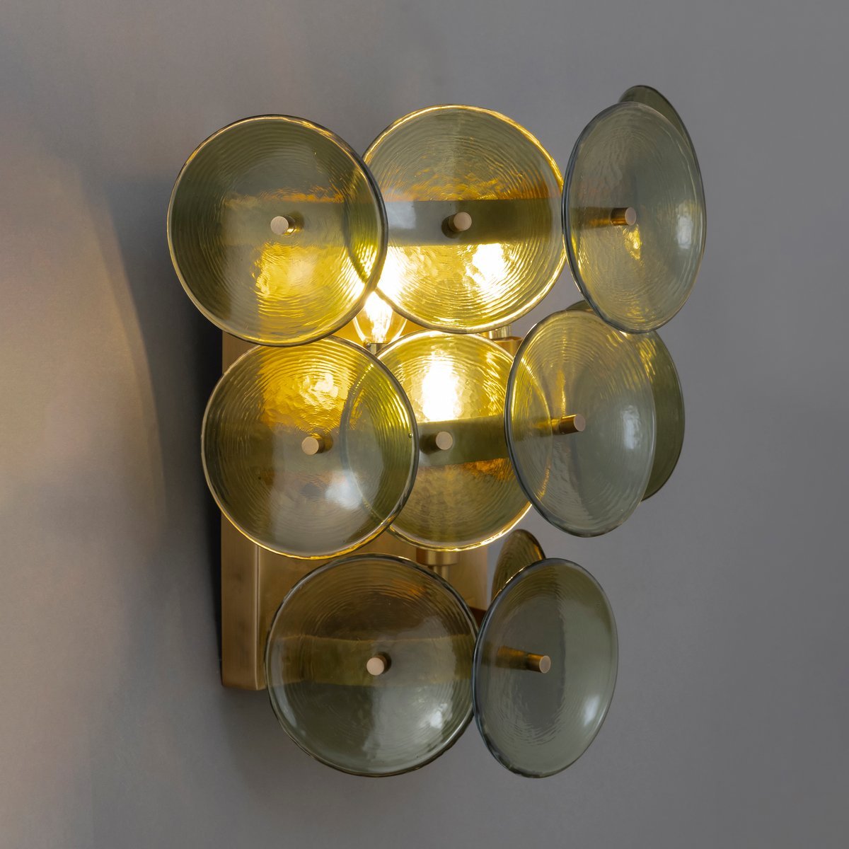 Taroe wandlamp Gepreessde Glazen Schijven Vintage Amber
